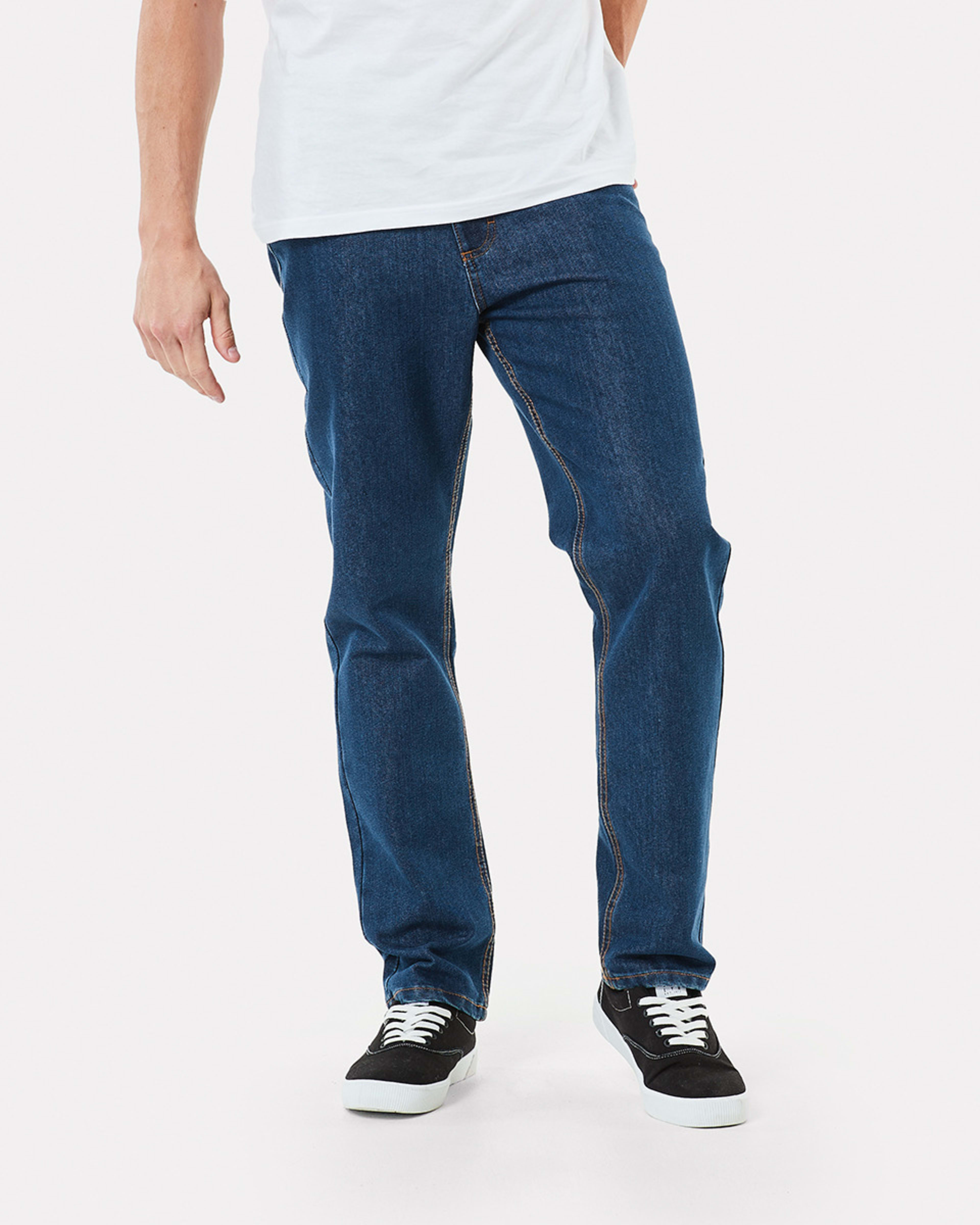 1 Straight Stretch Jeans Mid Wash