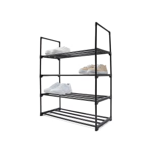 5 Tier White Bamboo Shoe Rack