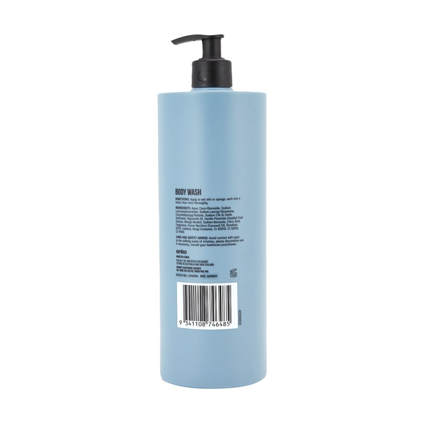 Hydrating & Softening Body Wash 1L Coconut & Vanilla Kmart NZ