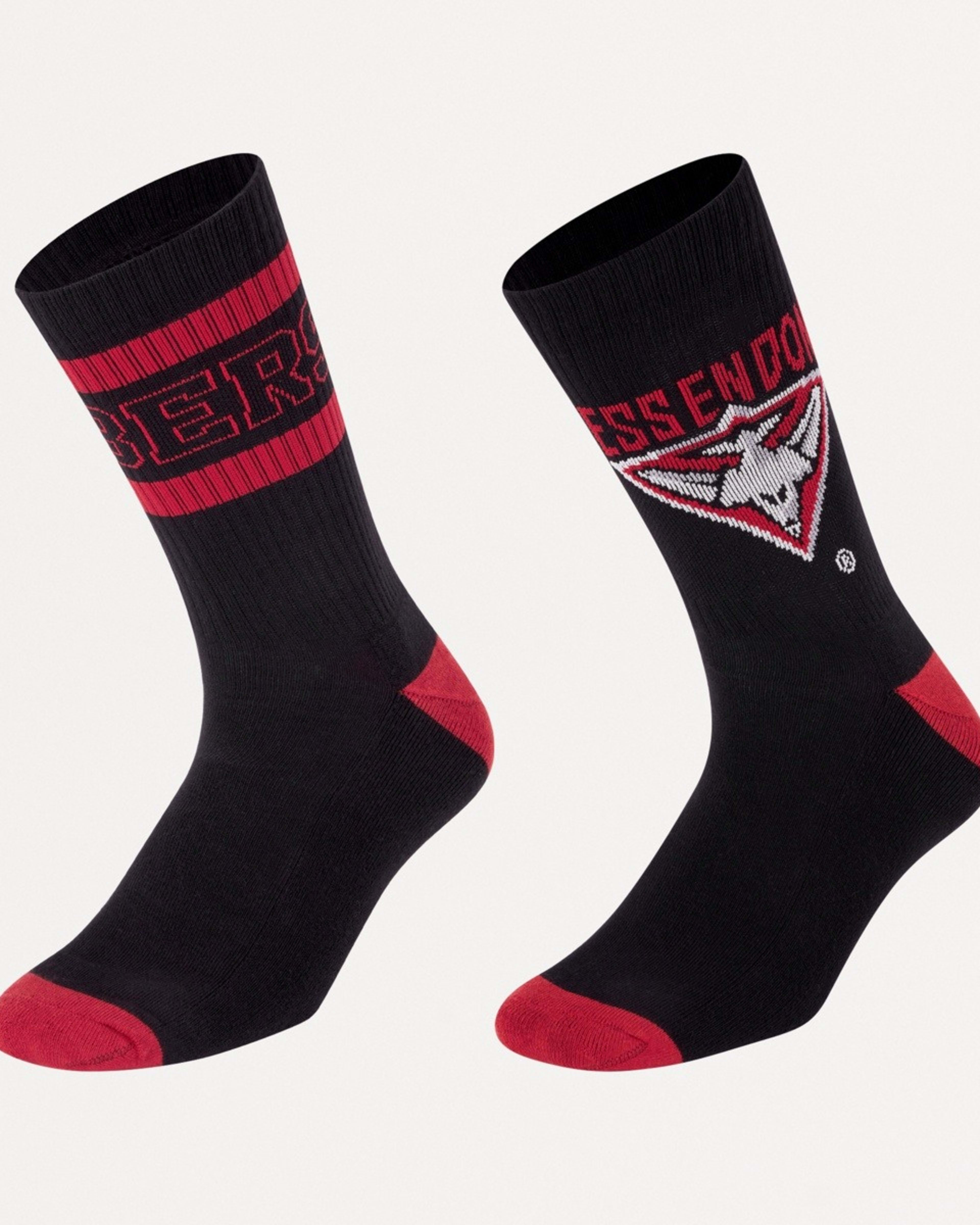 1 2 Pack Official AFL Adult Socks Essendon, 1 of 3
