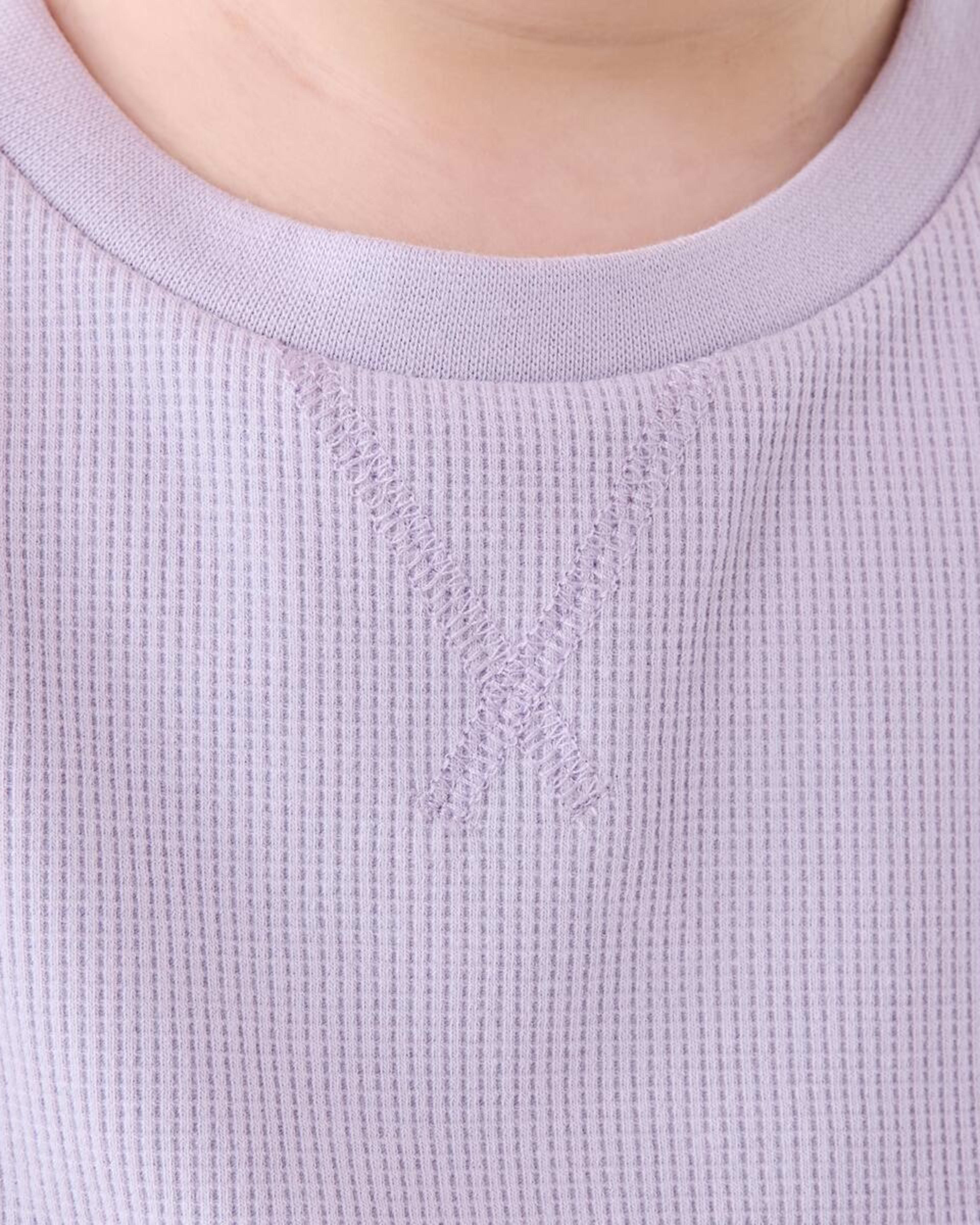 4 Waffle Pyjama Set Pst Purple, 4 of 6