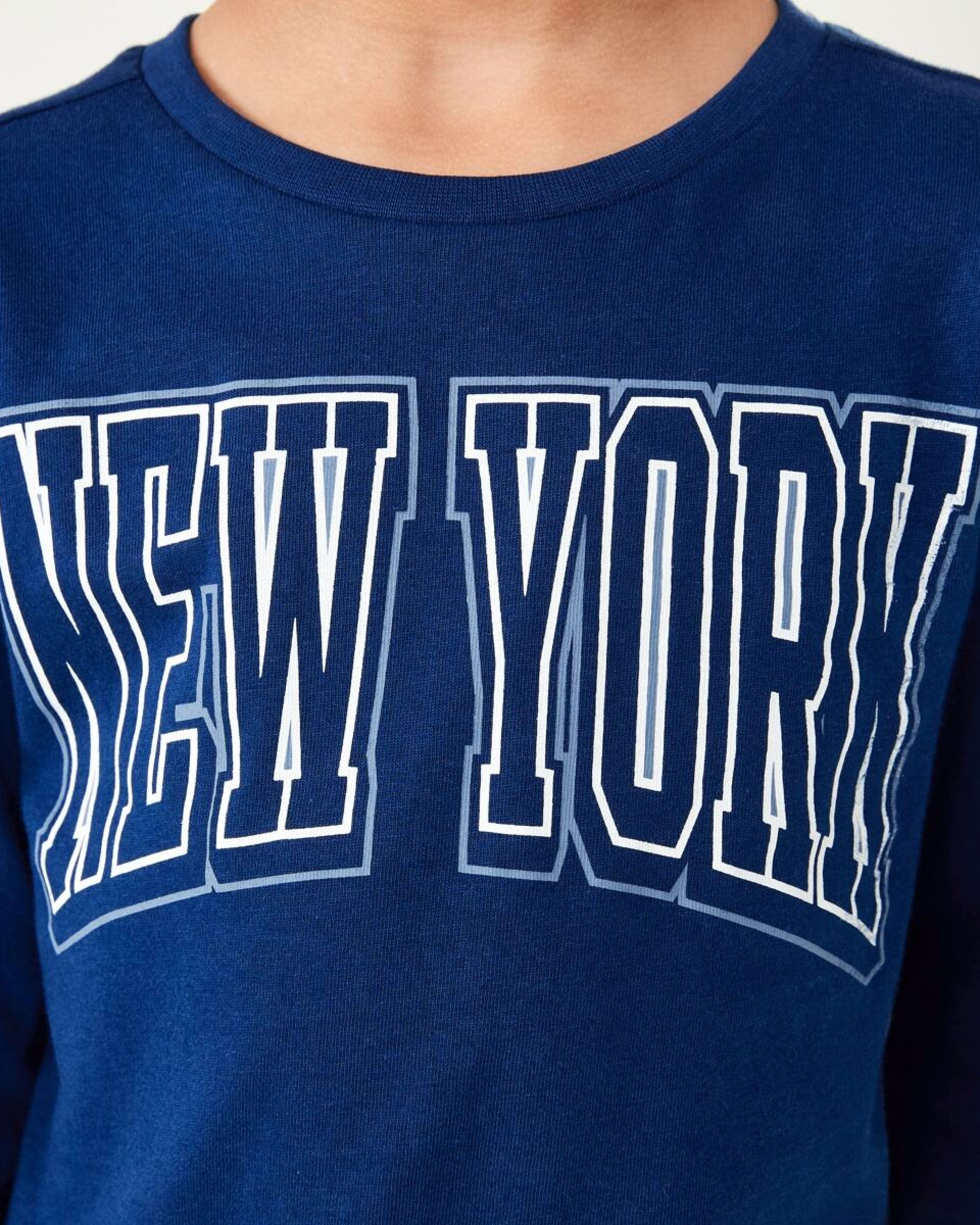 4 Long Sleeve Print T-shirt Blu Varsty, 4 of 8