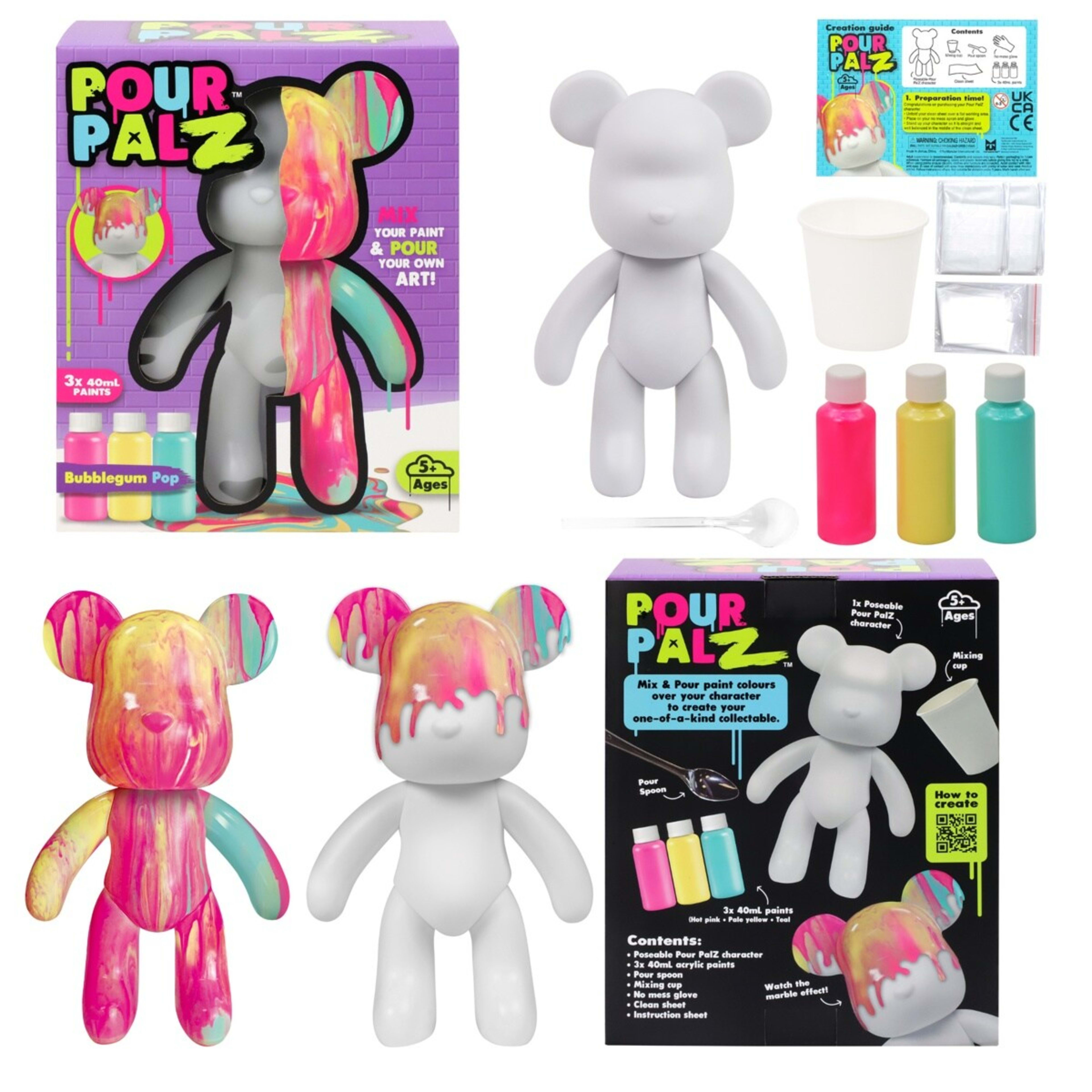 5 Pour Palz Large Paint Bear - Assorted, 5 of 10