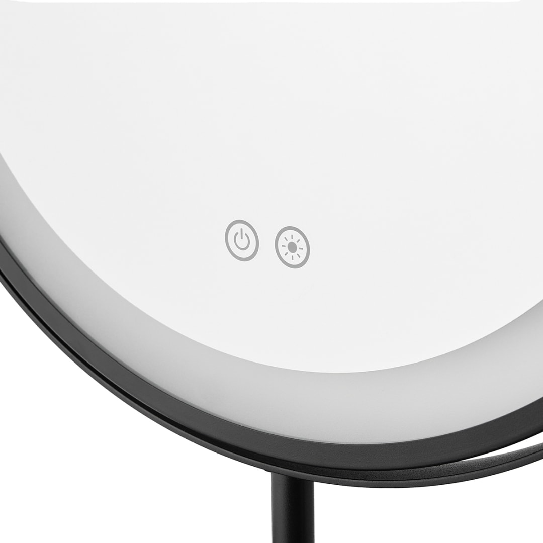 Round Black LED Mirror Kmart