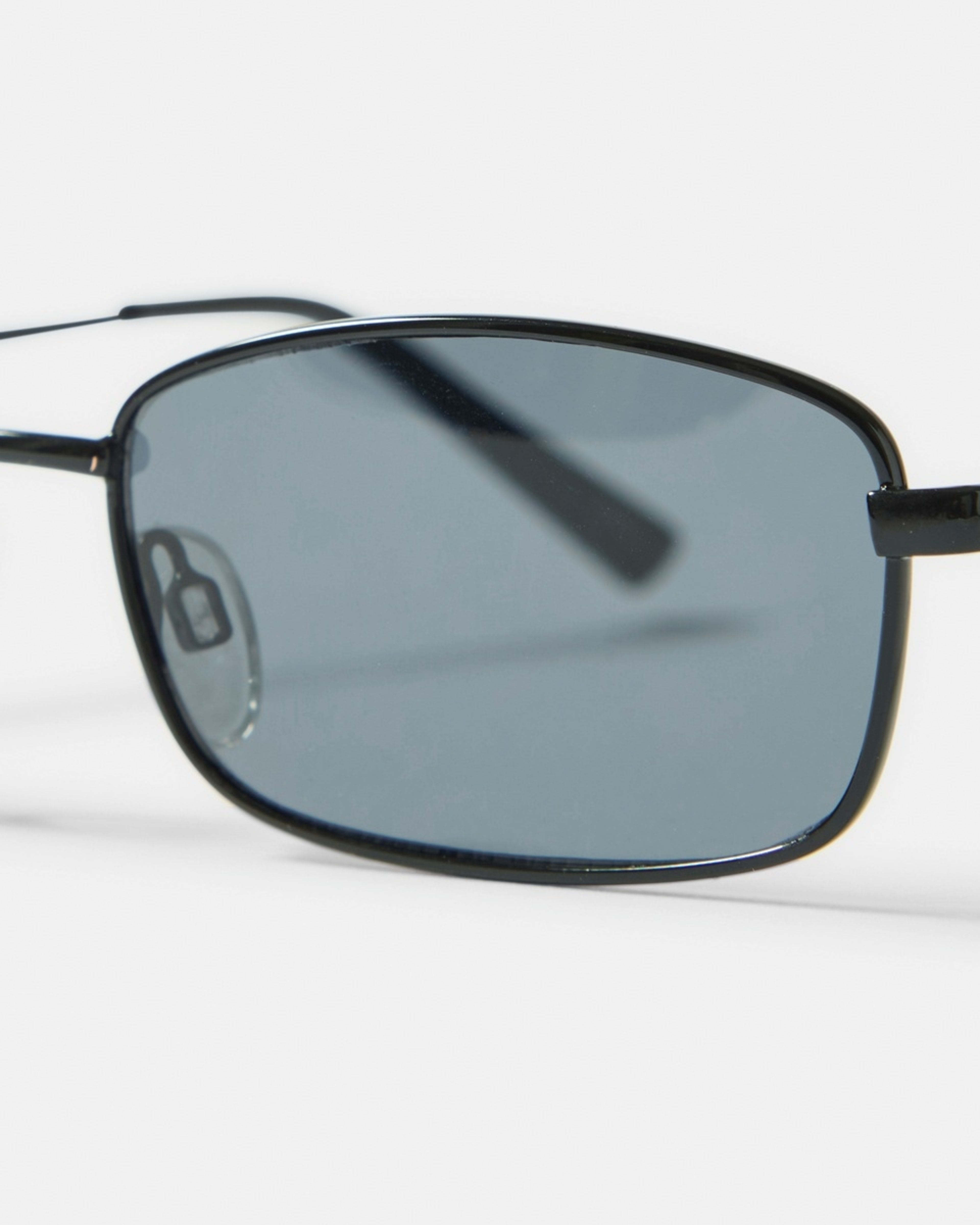 4 Rectangle Metal Sunglasses Black, 4 of 6