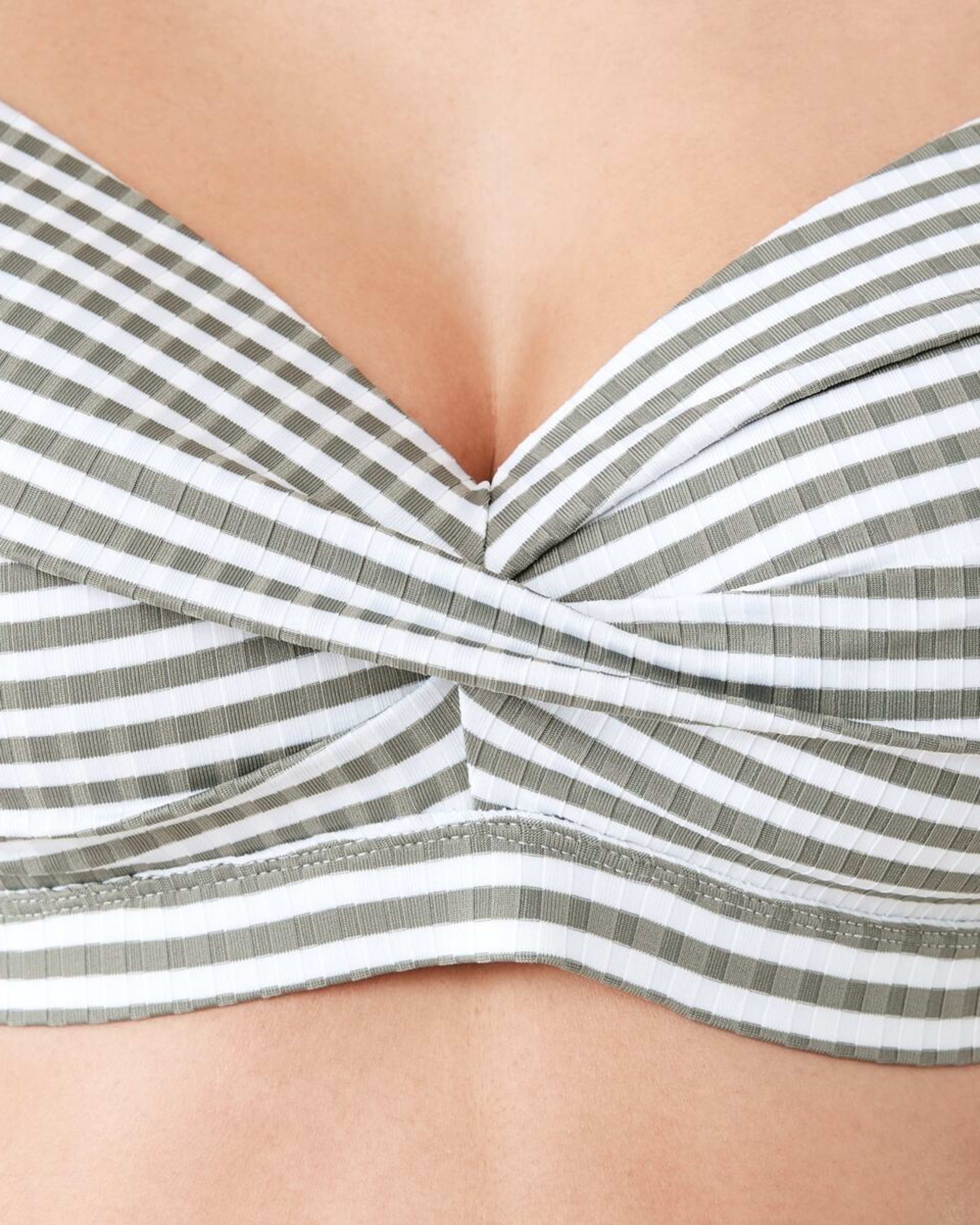 5 Twist Front Bikini Top BURNT OLIVE STRIPE, 5 of 7