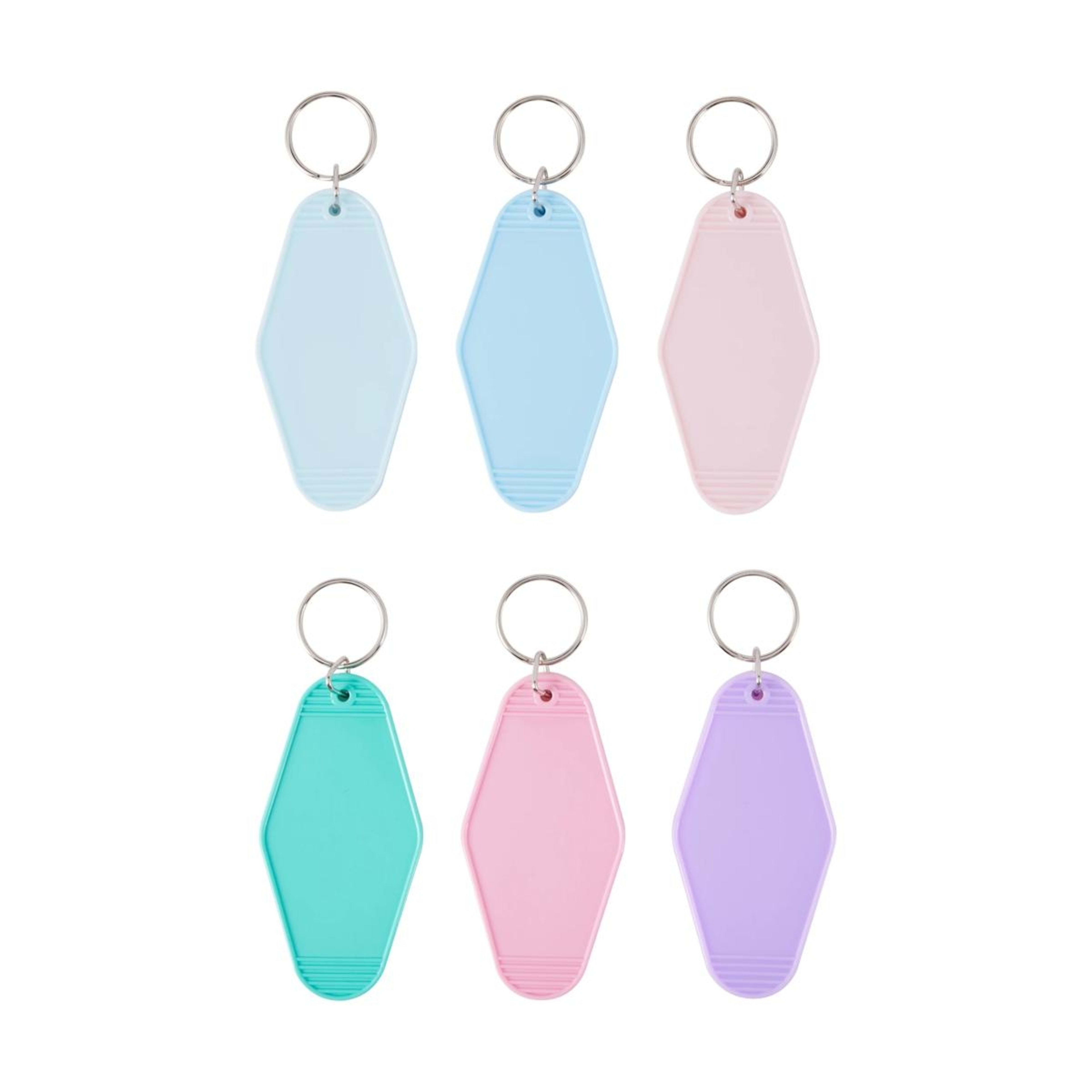 1 6 Pack Plastic Keychains, 1 of 2