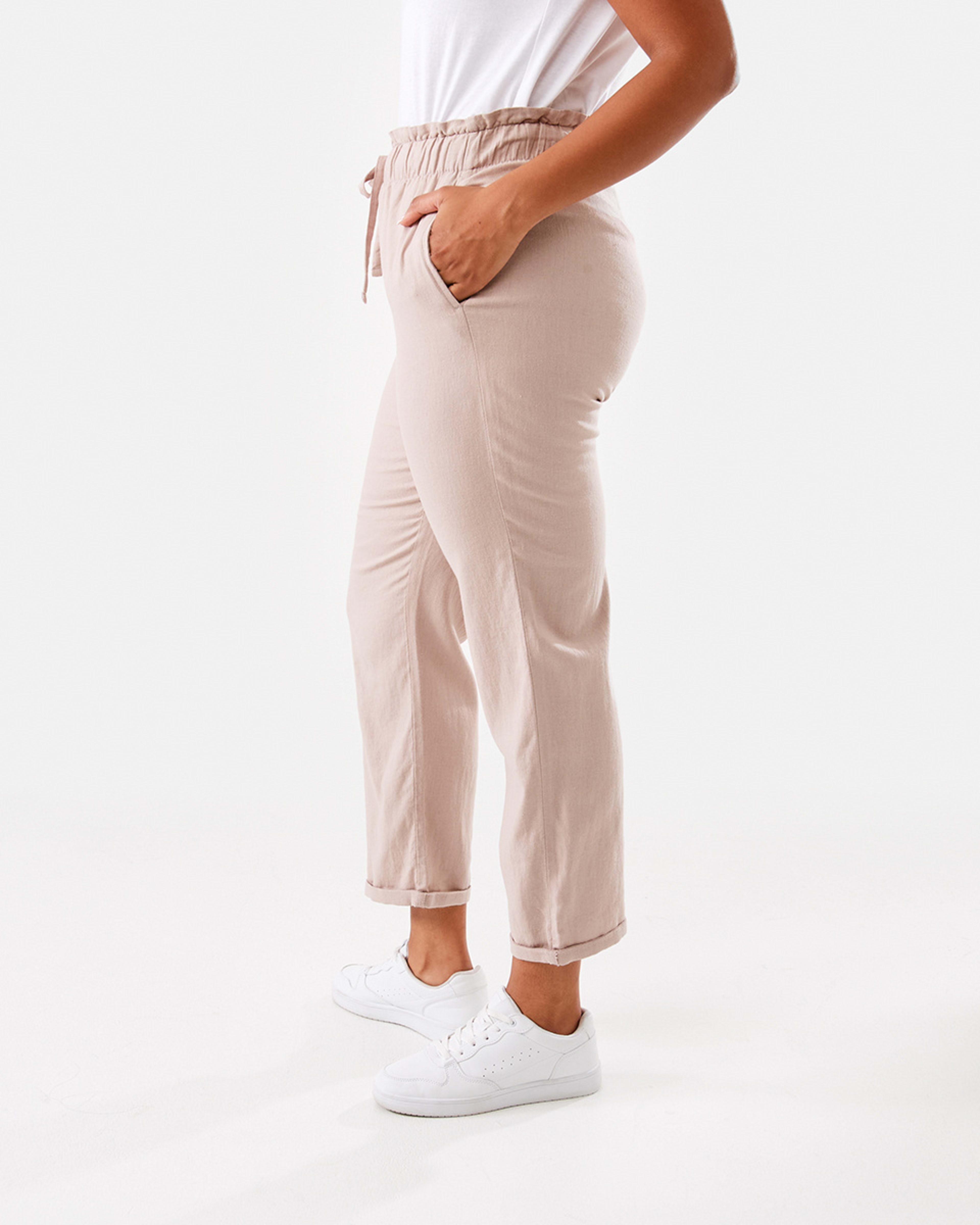 2 Drawstring Linen Blend Pants Storm Pnk, 2 of 6