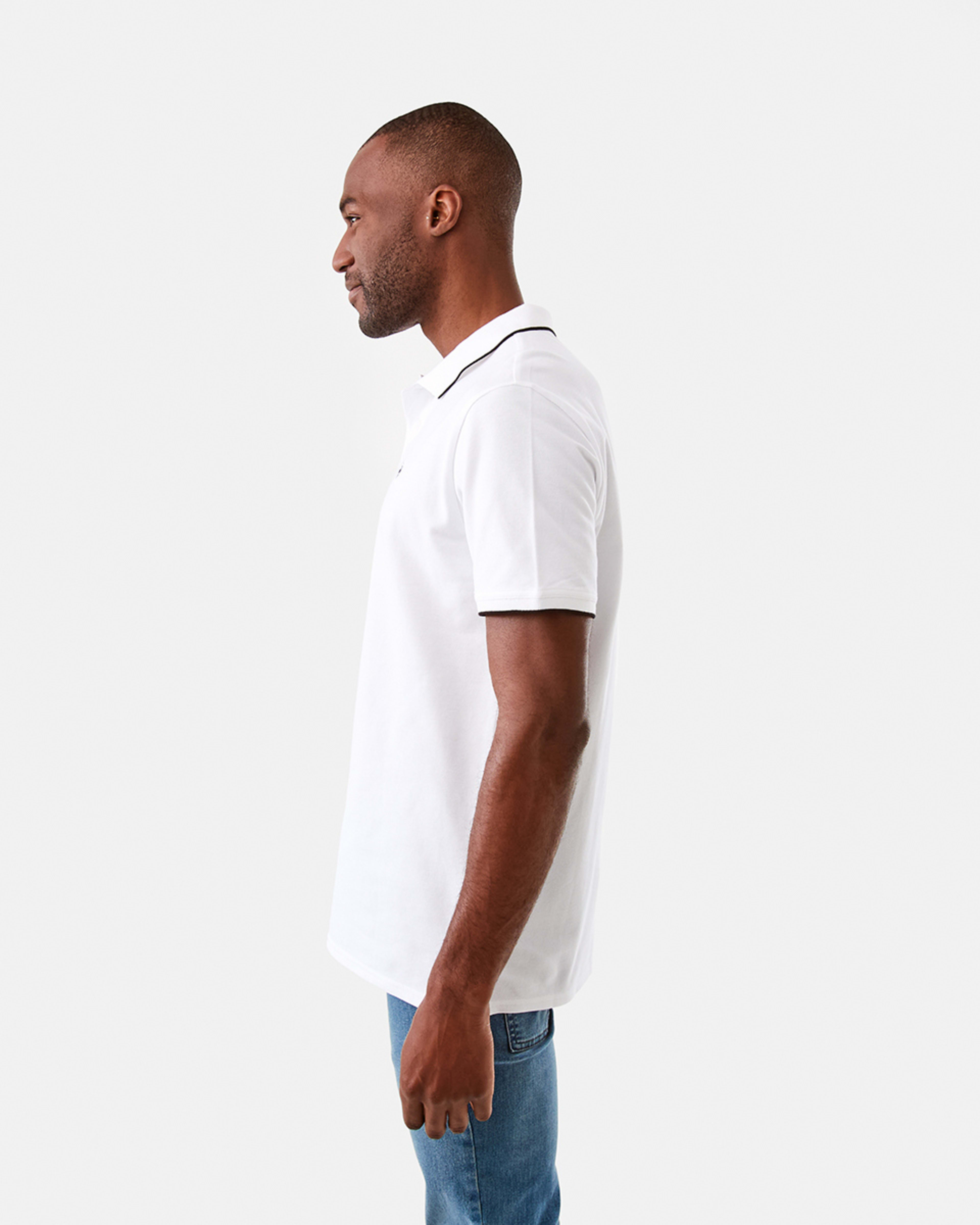 2 Tipped Pique Polo Shirt White, 2 of 7