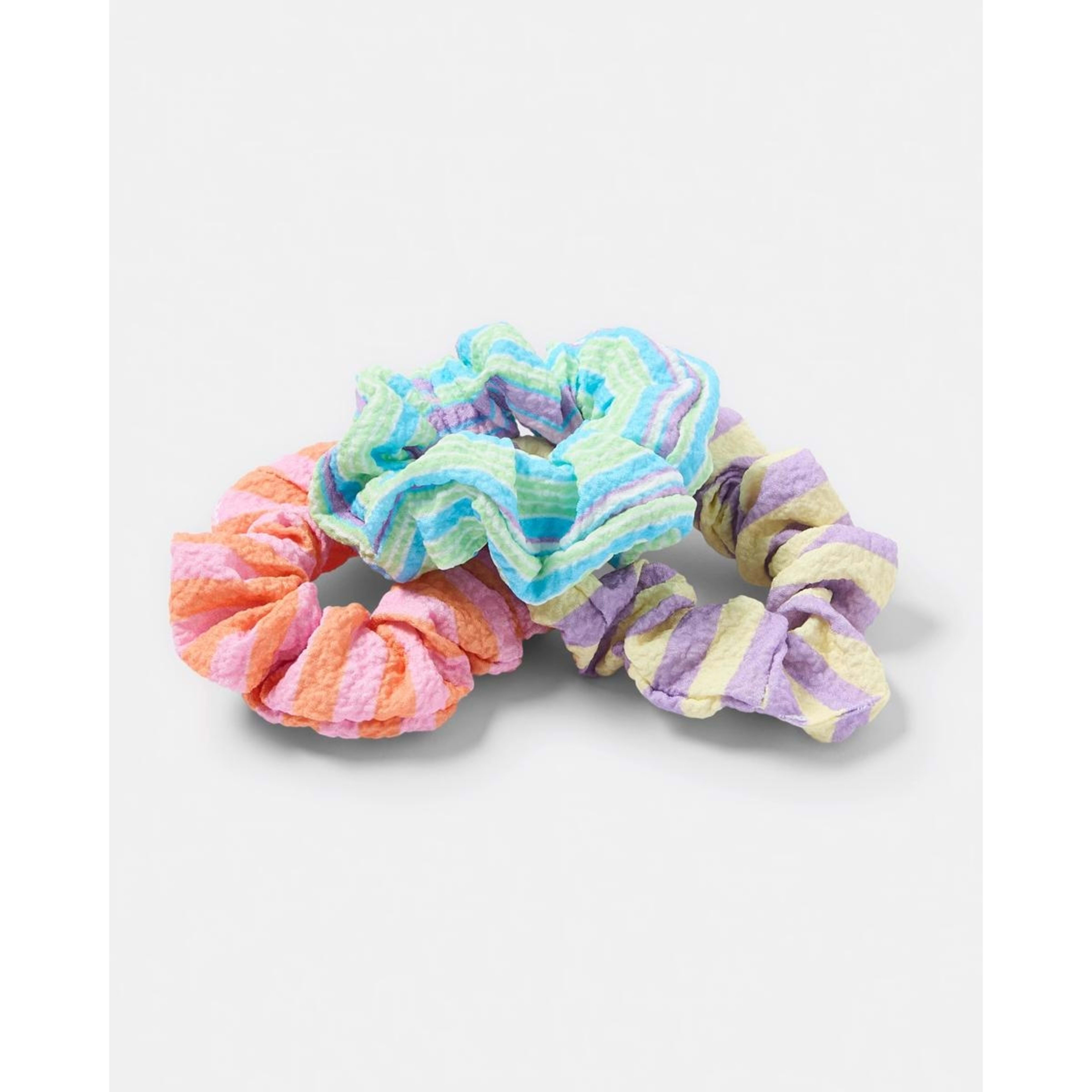 3 3 Pack Bright Stripe Hair Scrunchies, 3 of 5