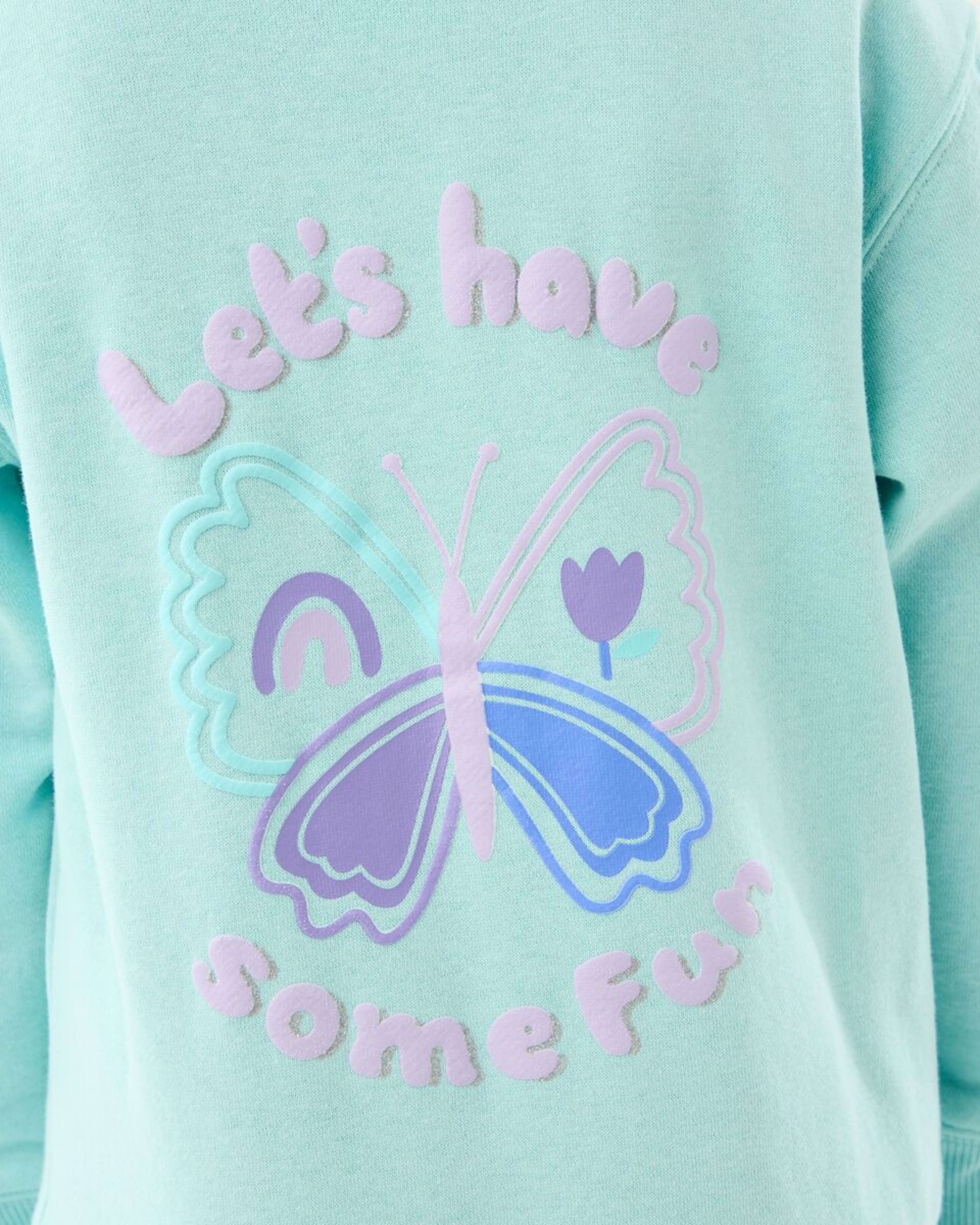 5 Printed Hoodie Lets Have Some Fun Turquoise, 5 of 9