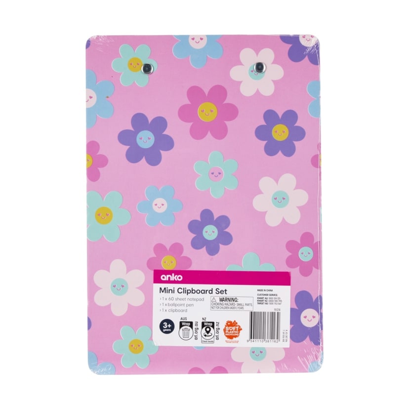 Mini Clipboard Set Floral Kmart