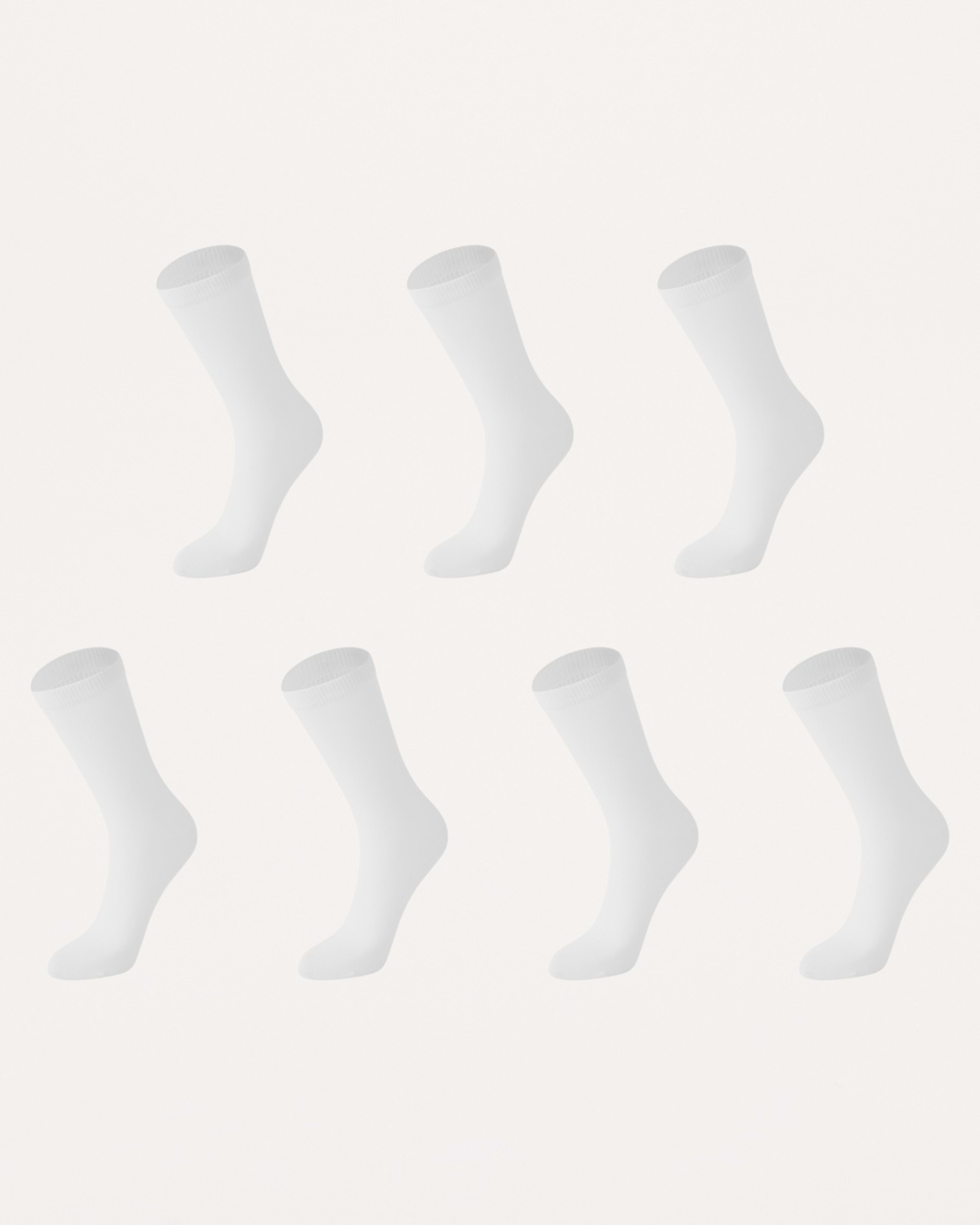 1 7 Pack Plain Crew Socks White