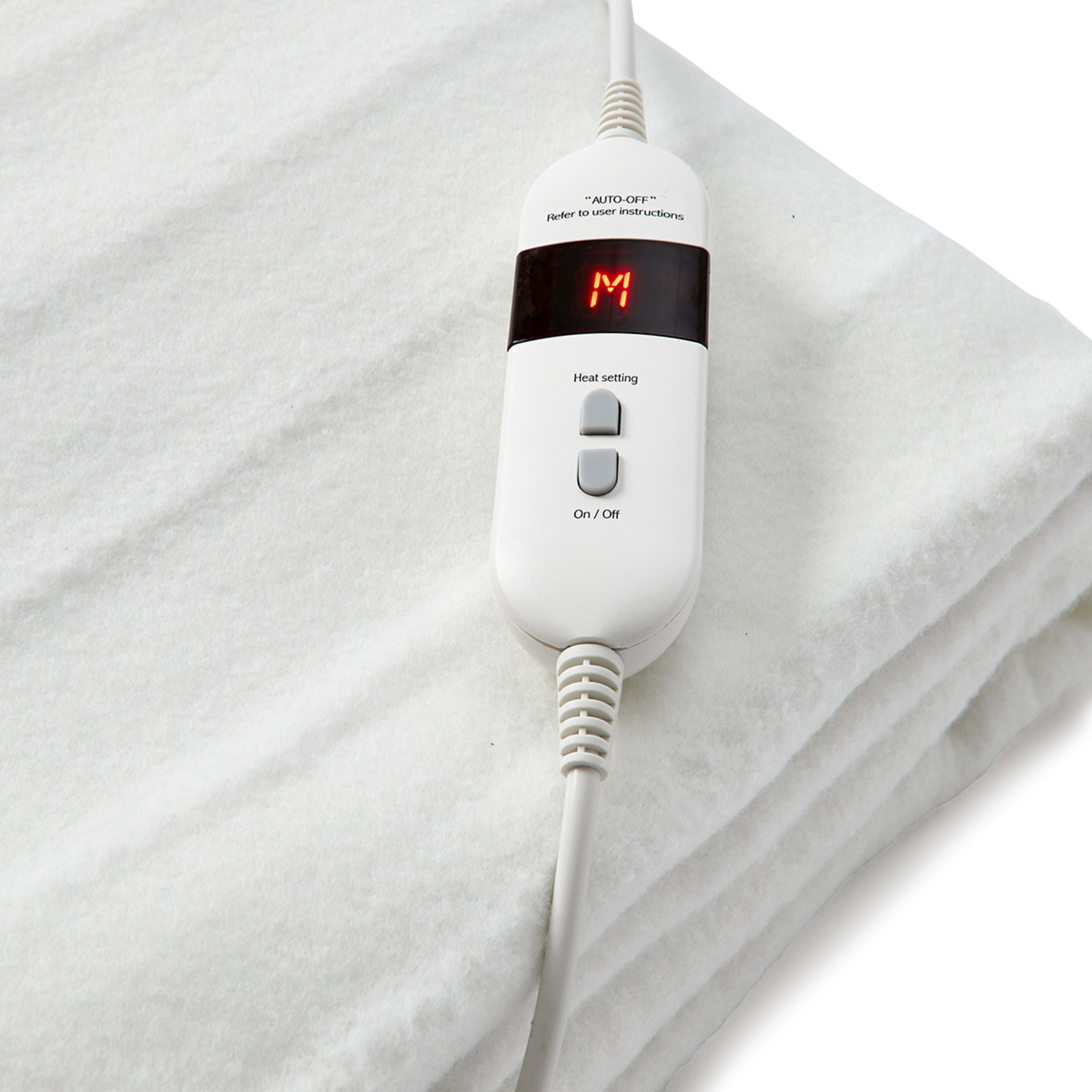 6 Fitted Electric Blanket - Single Bed, White, 6 of 6
