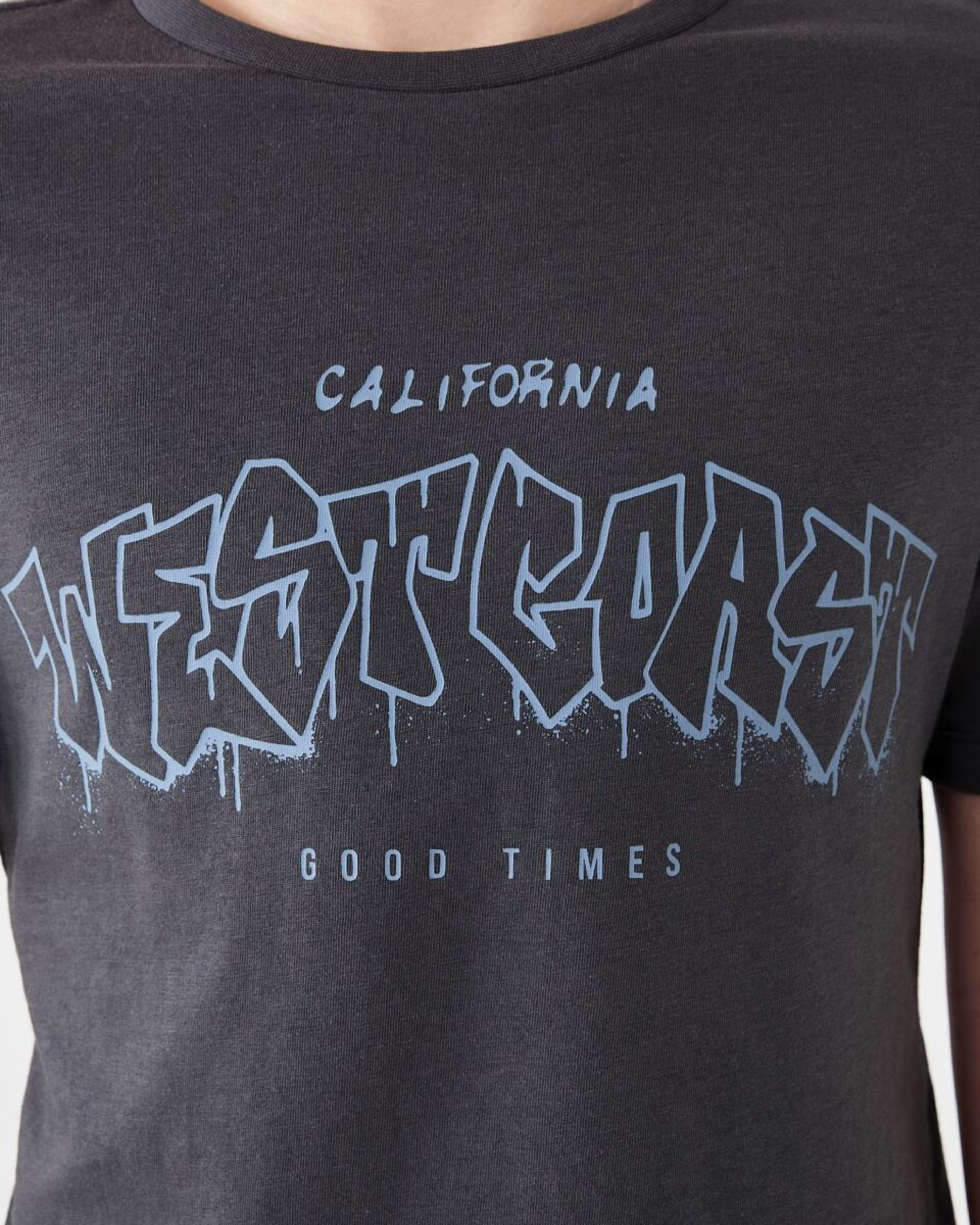 4 Short Sleeve Print T-shirt WEST COAST GRAFFITI GREY, 4 of 6