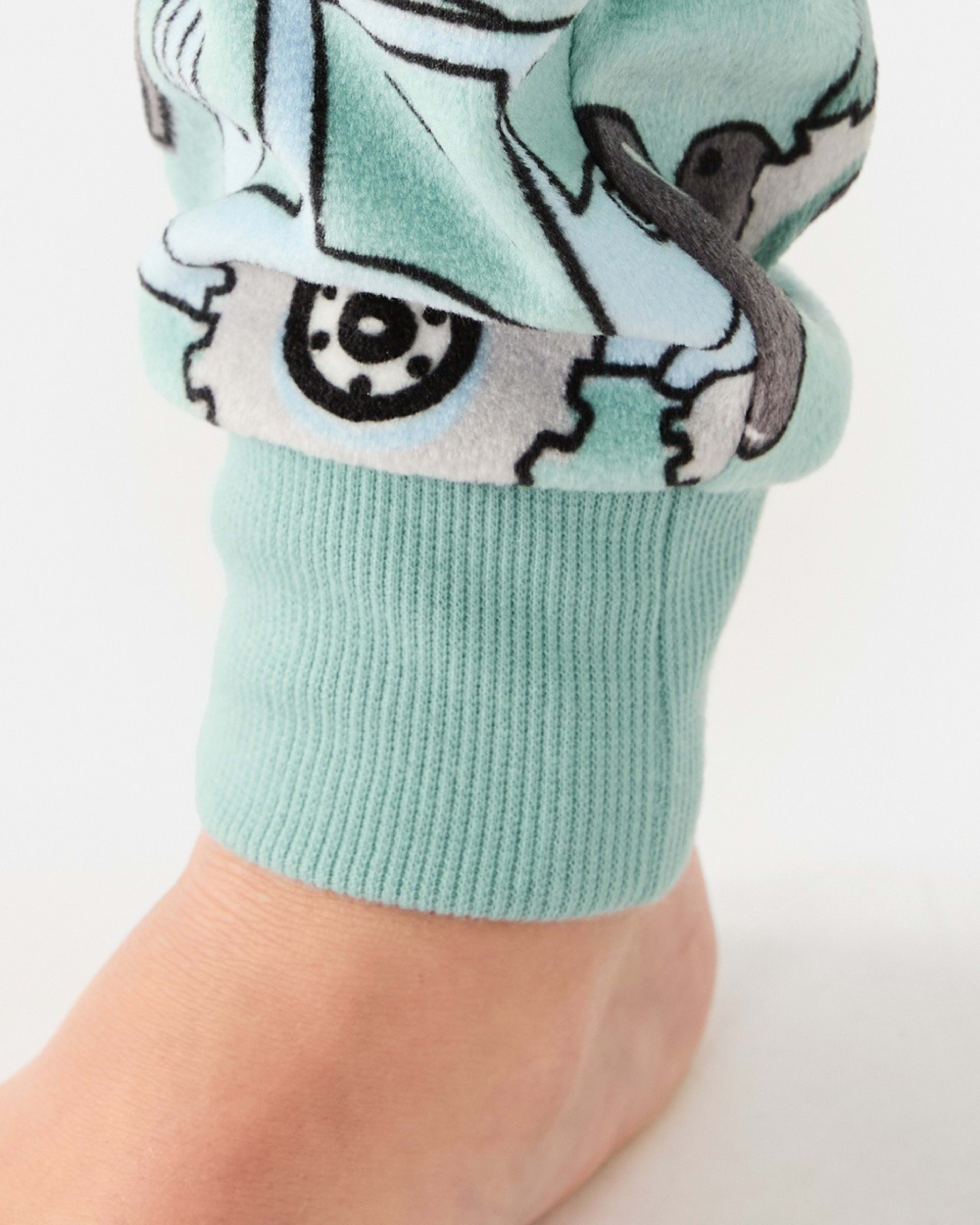 6 Super Soft Pyjama Set Green Trucks, 6 of 10