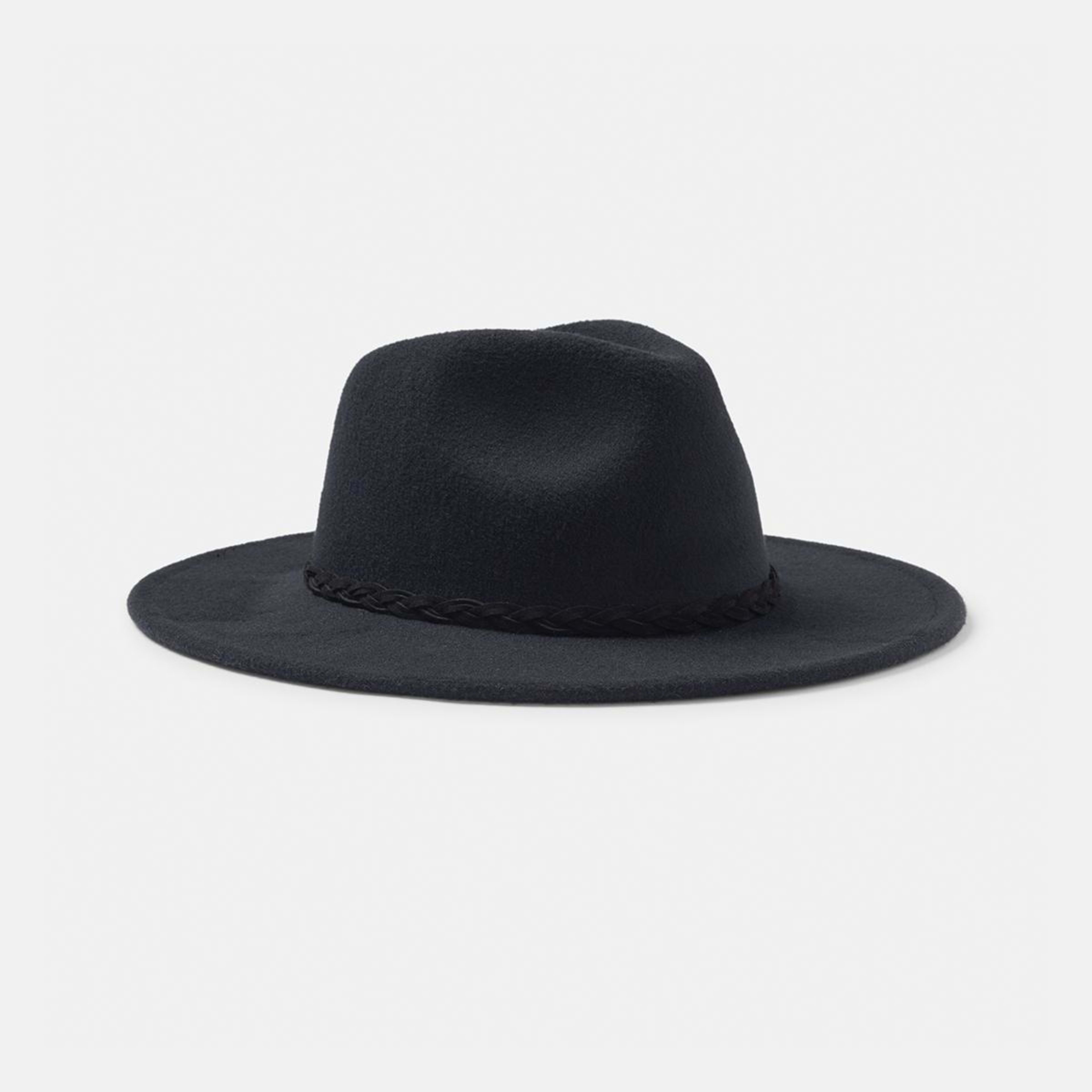 1 Fedora Hat with Statement Band Blk Braid, 1 of 5