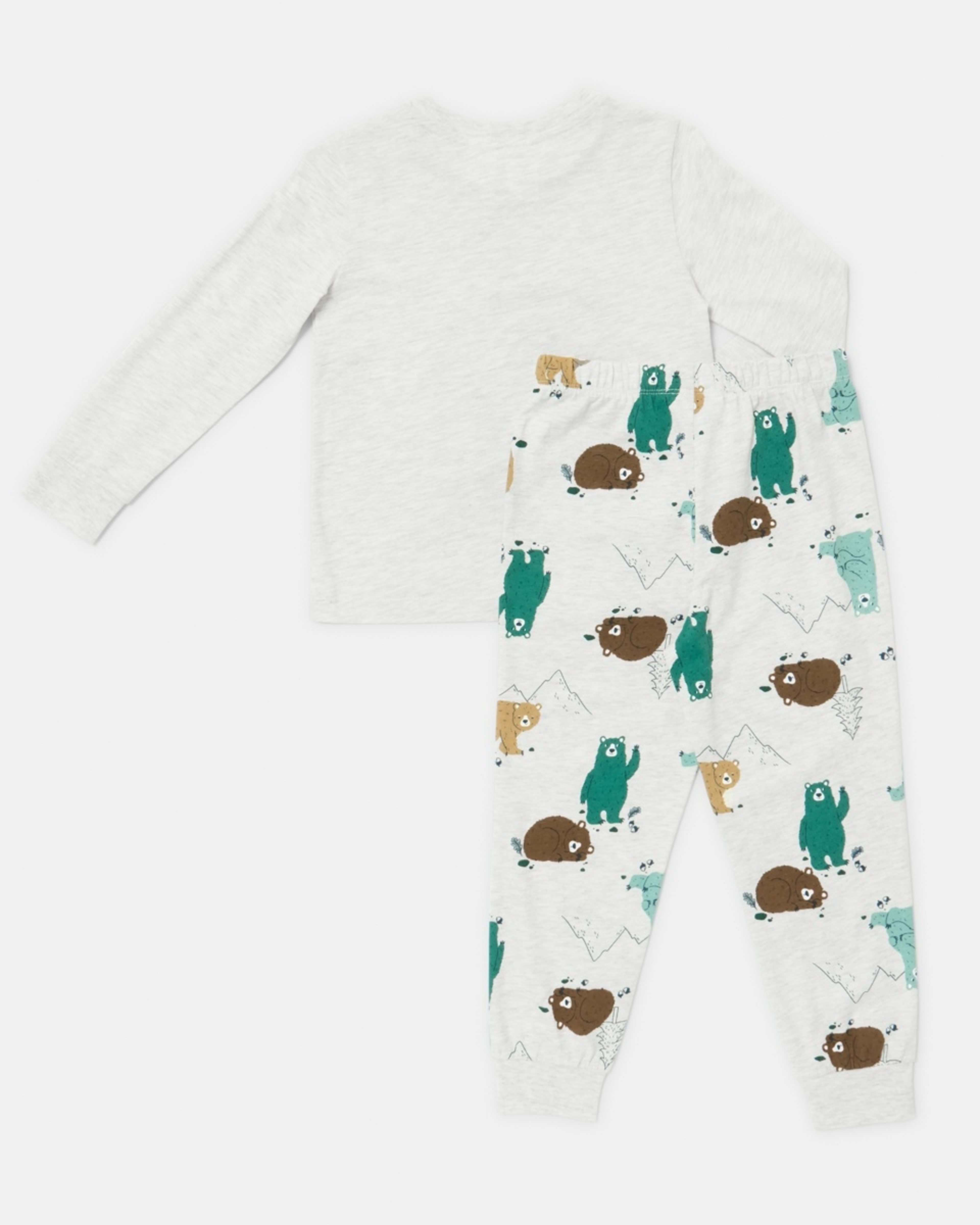 7 Jersey Pyjama Set Bear White Marle, 7 of 9