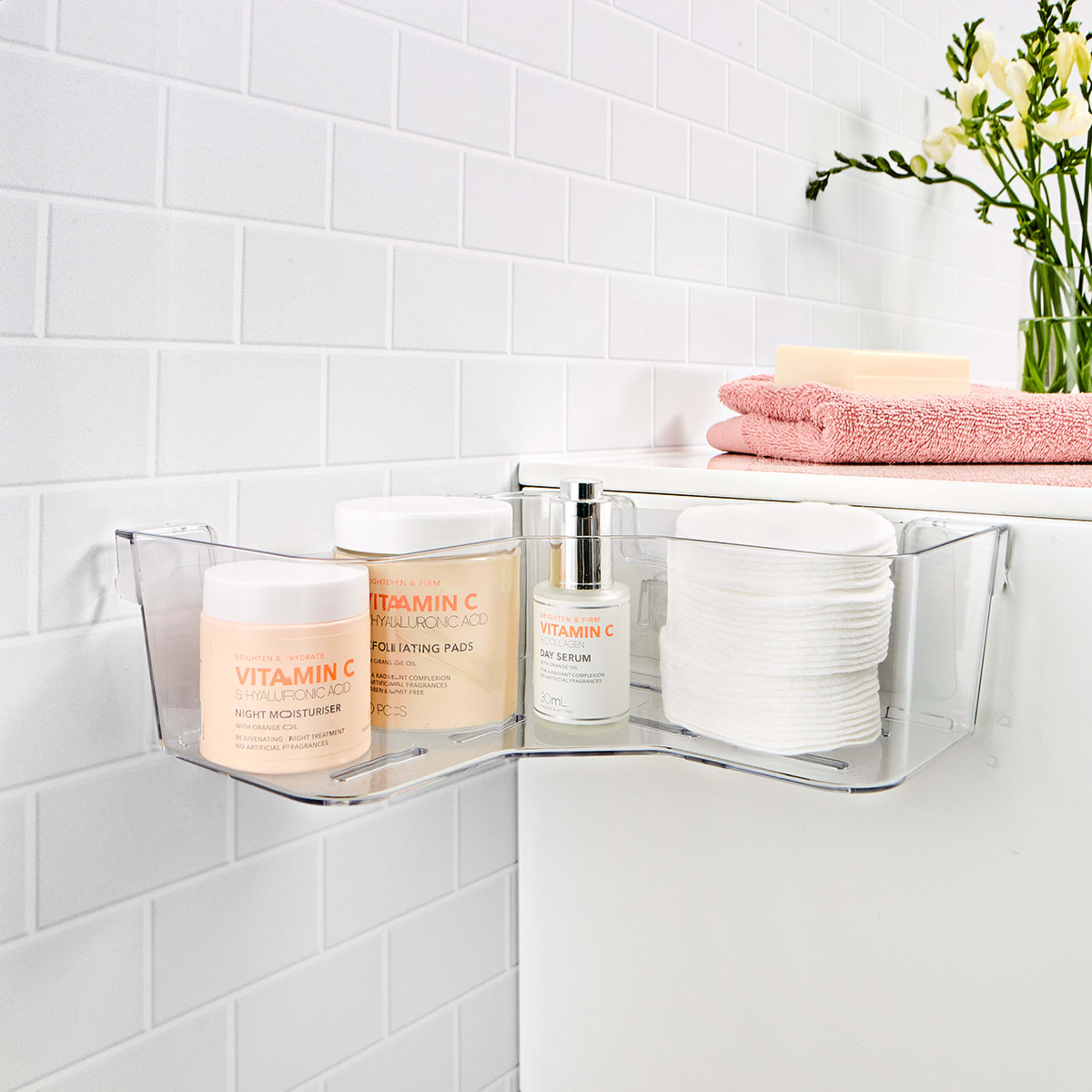 1 Corner Adhesive Shelf - Clear