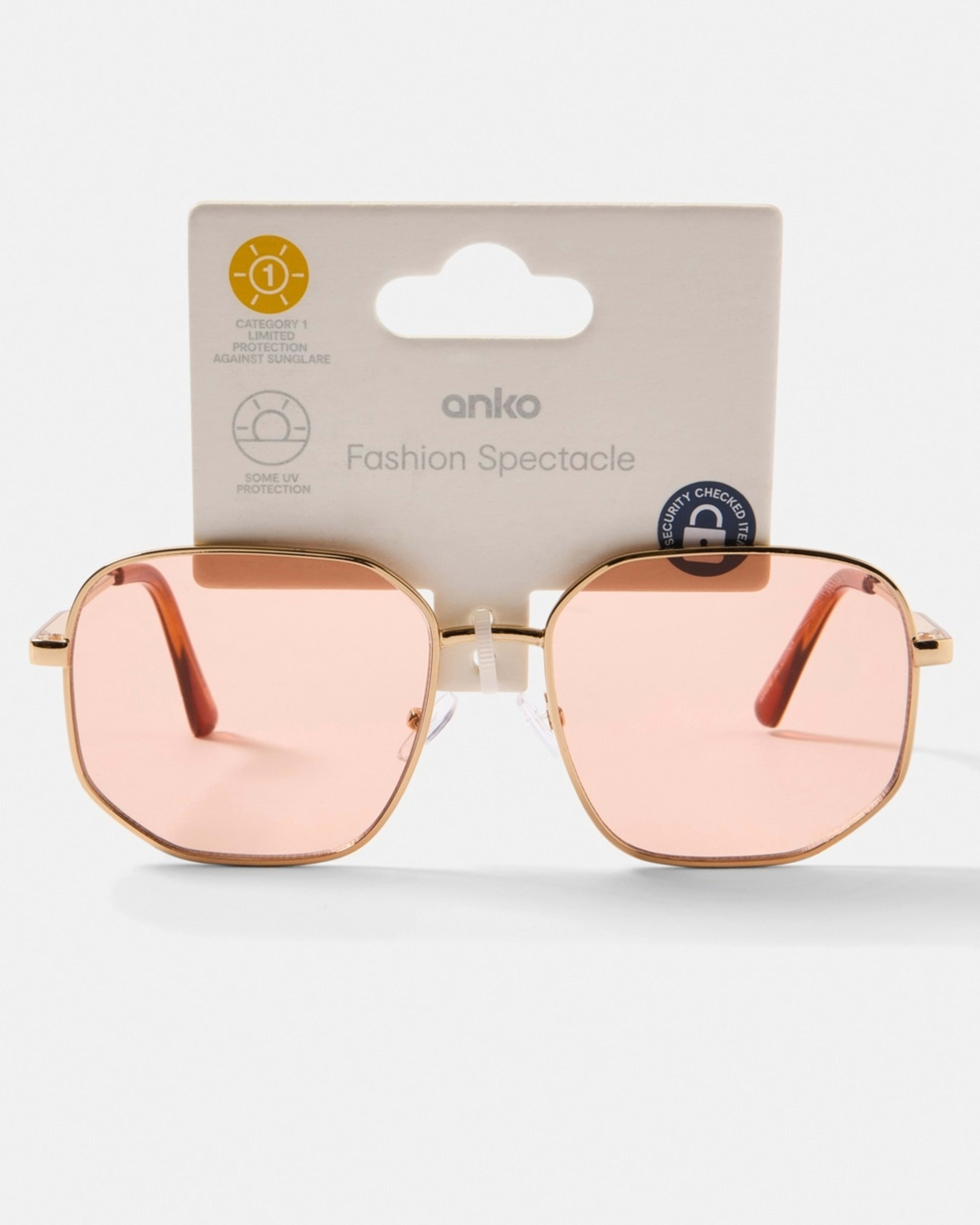 6 Metal Square Frame Sunglasses GOLD, 6 of 6