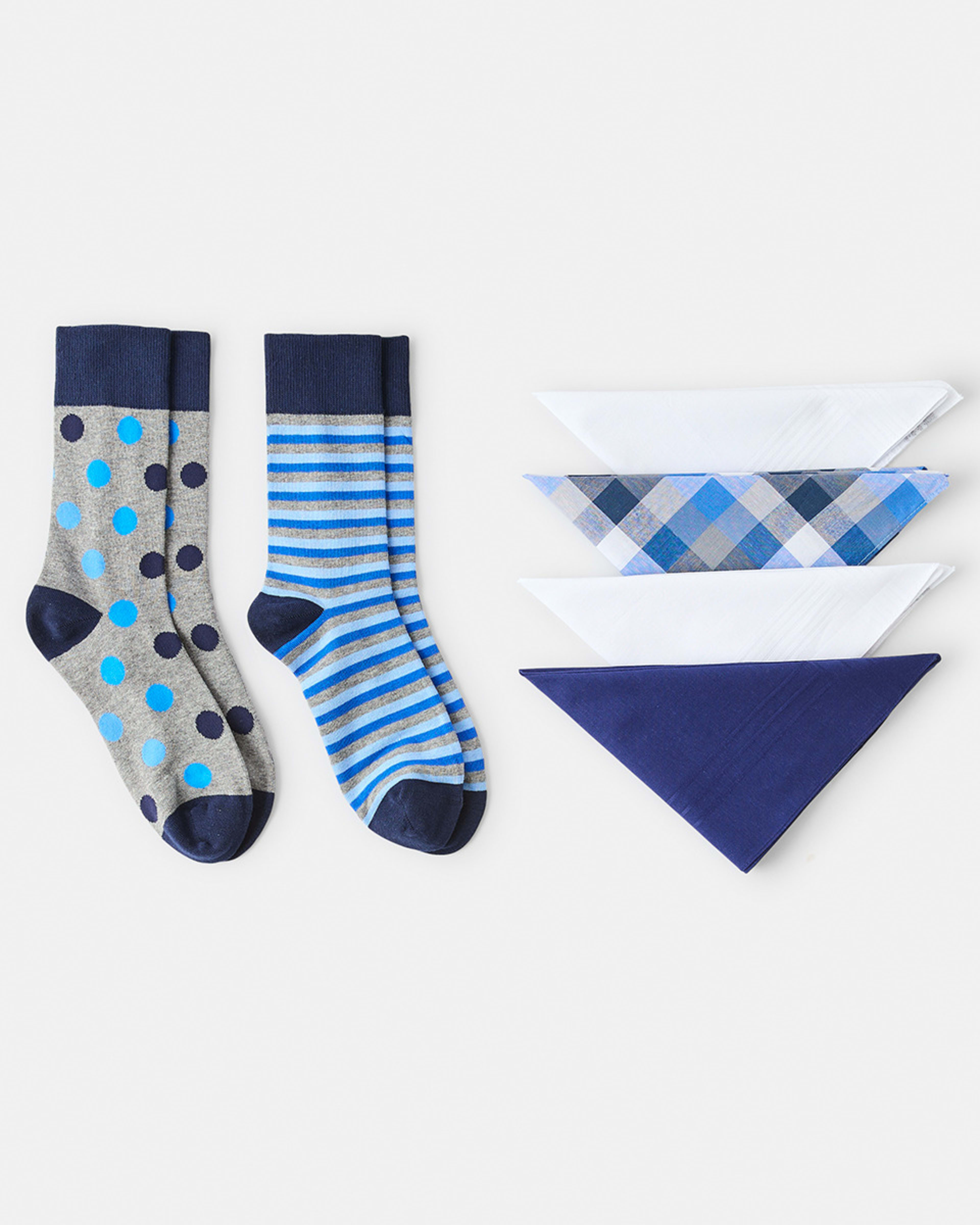 3 Groomsmith Sock and Handkerchief Gift Set Navy, 3 of 6