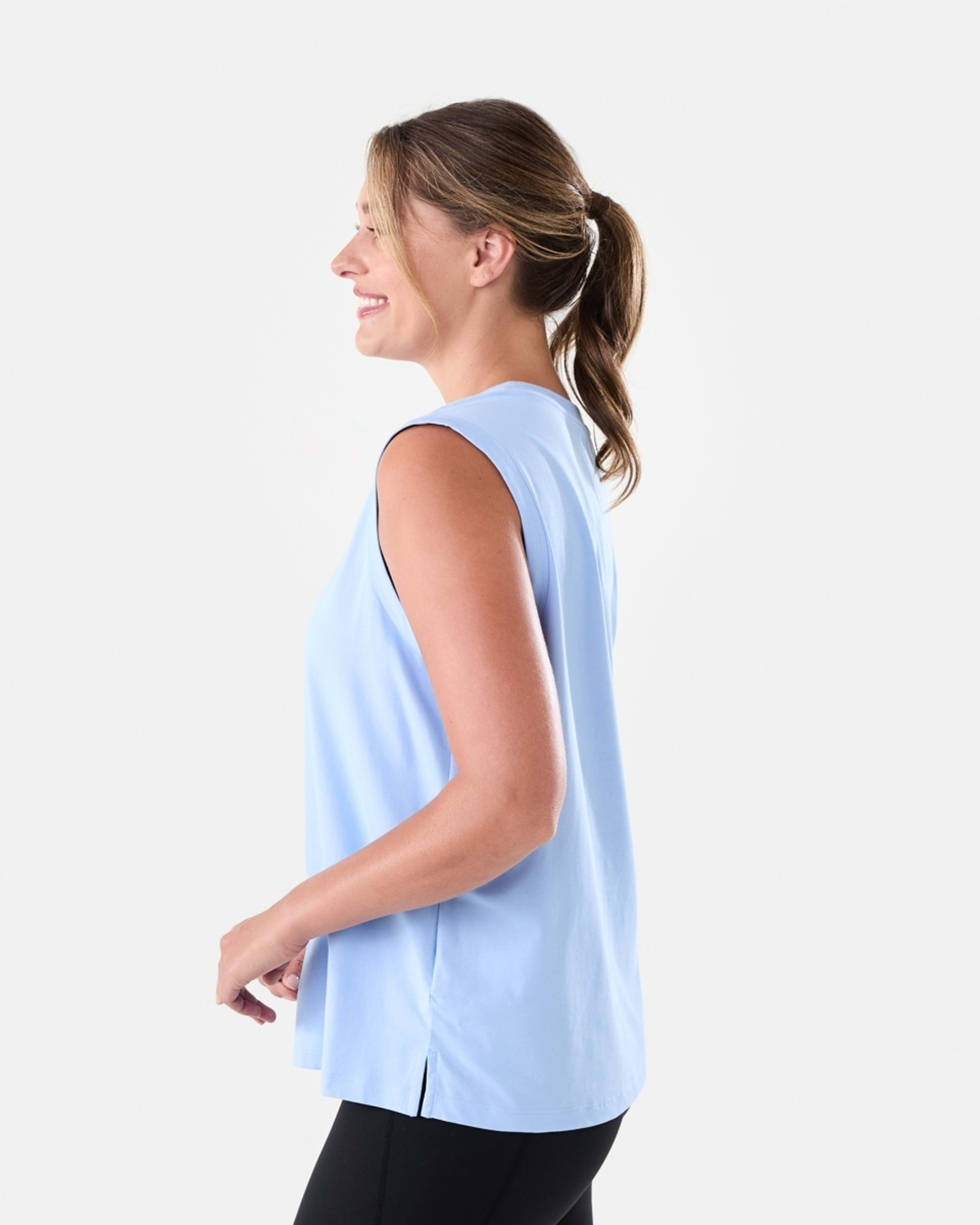 2 Active Womens Muscle Tank Blu Melody, 2 of 6