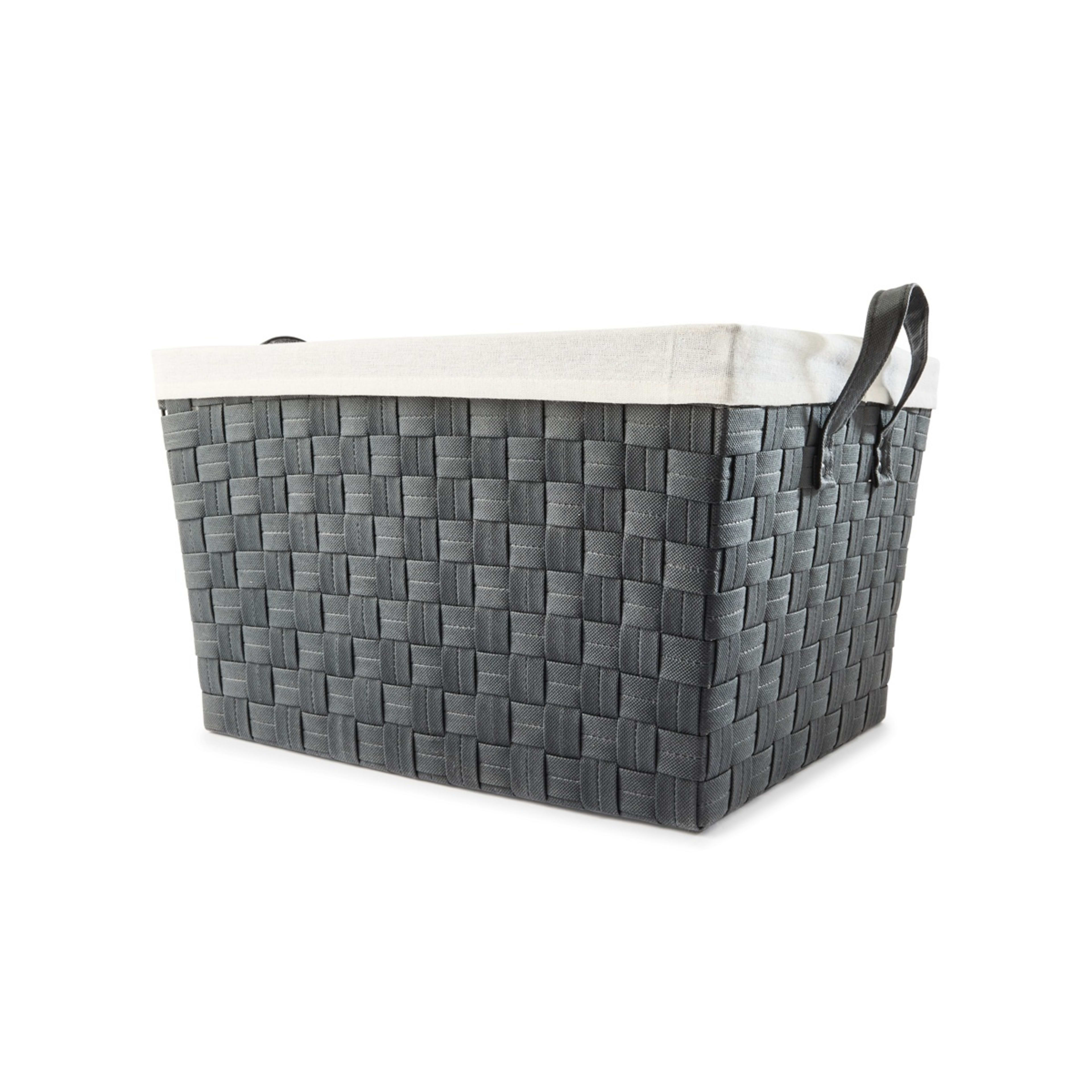 1 Non Woven Charcoal Basket with Liner - Large, Grey