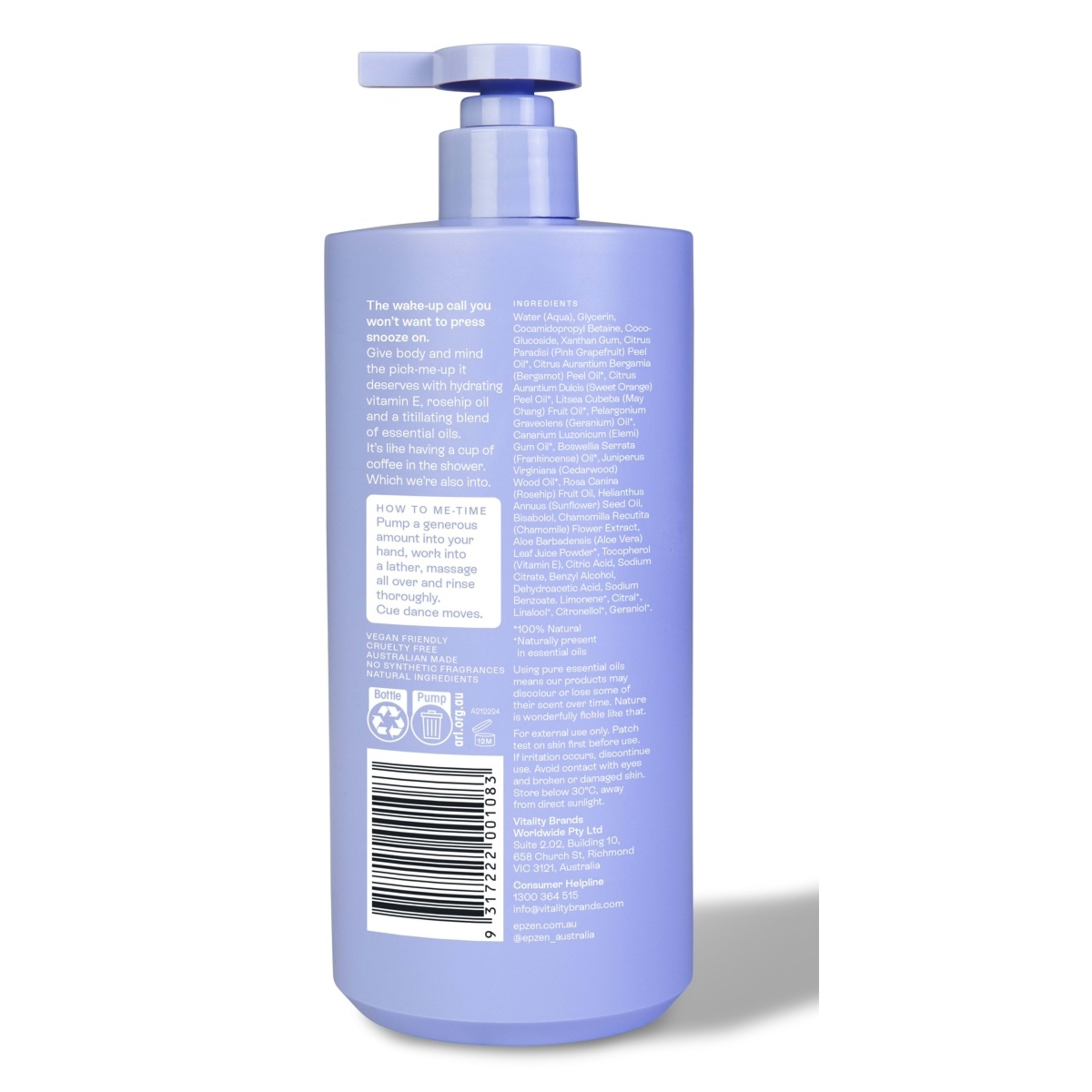 2 Epzen Awaken Cleanse Hydrating Body Wash 750ml - Vitamin E, Rosehip Oil and Natural Essential Oils, 2 of 2