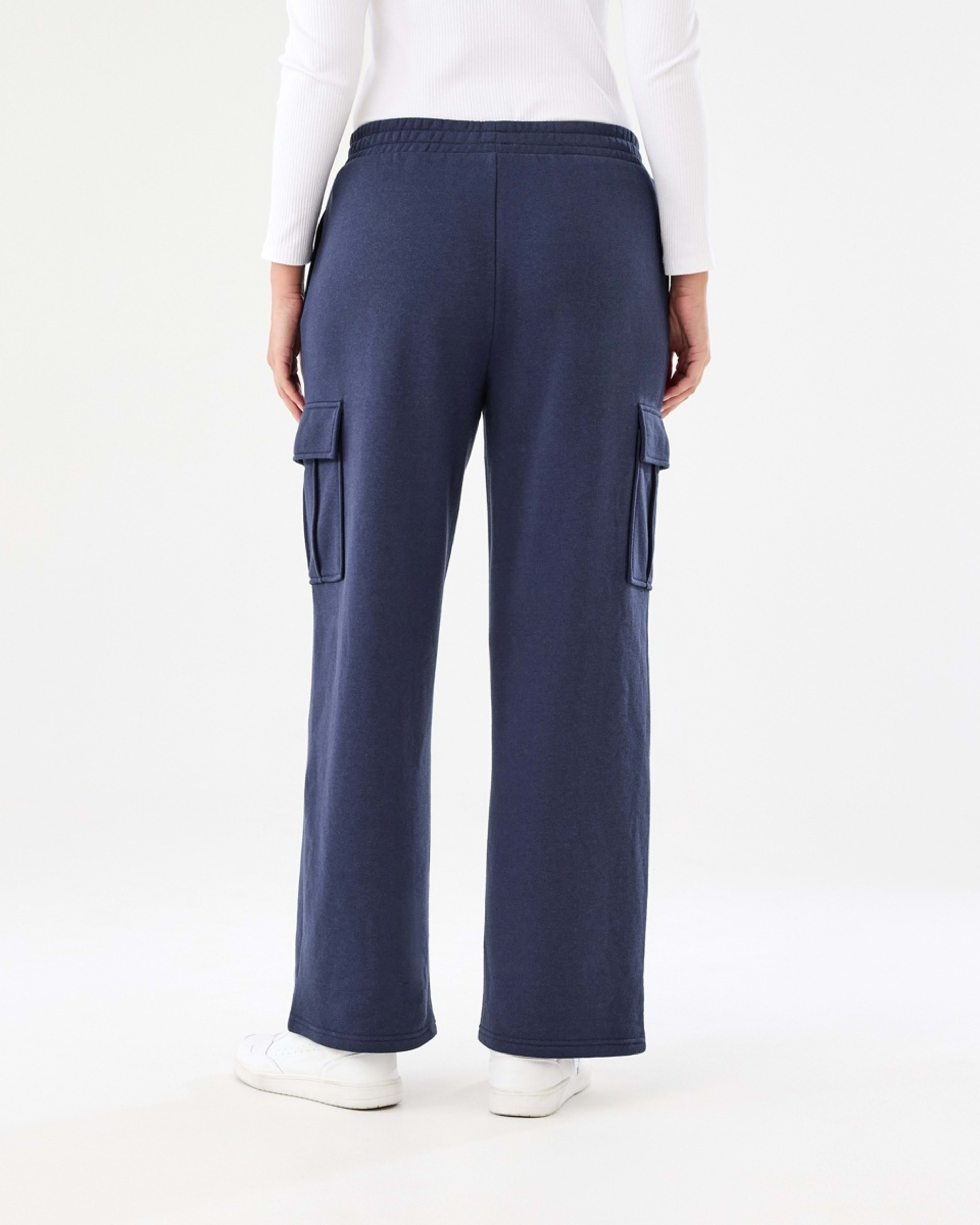 3 Cargo Wide Leg Trackpants Fluid Navy, 3 of 6