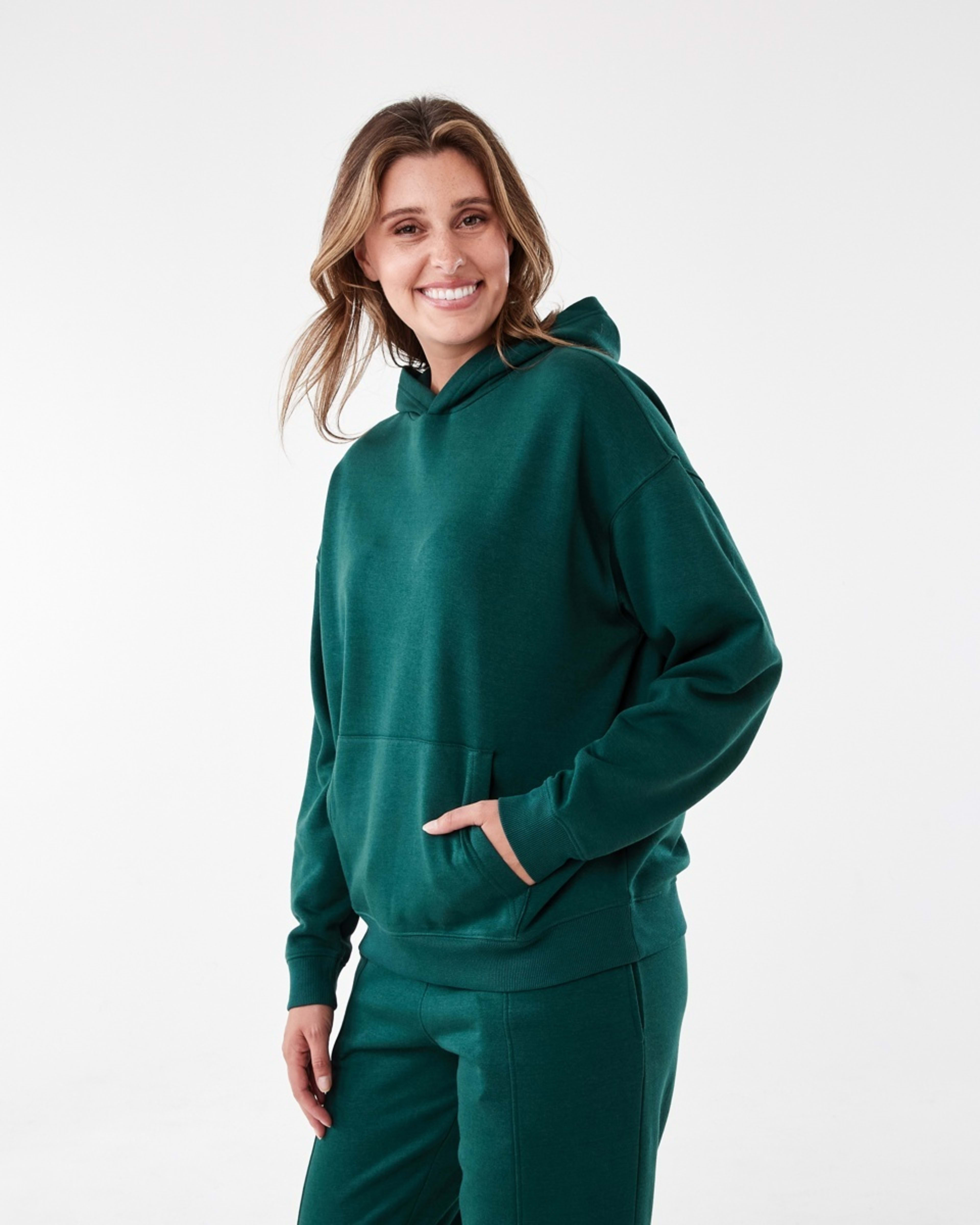 2 Active Womens Core Pop Over Hoodie YUCCA GREEN, 2 of 6