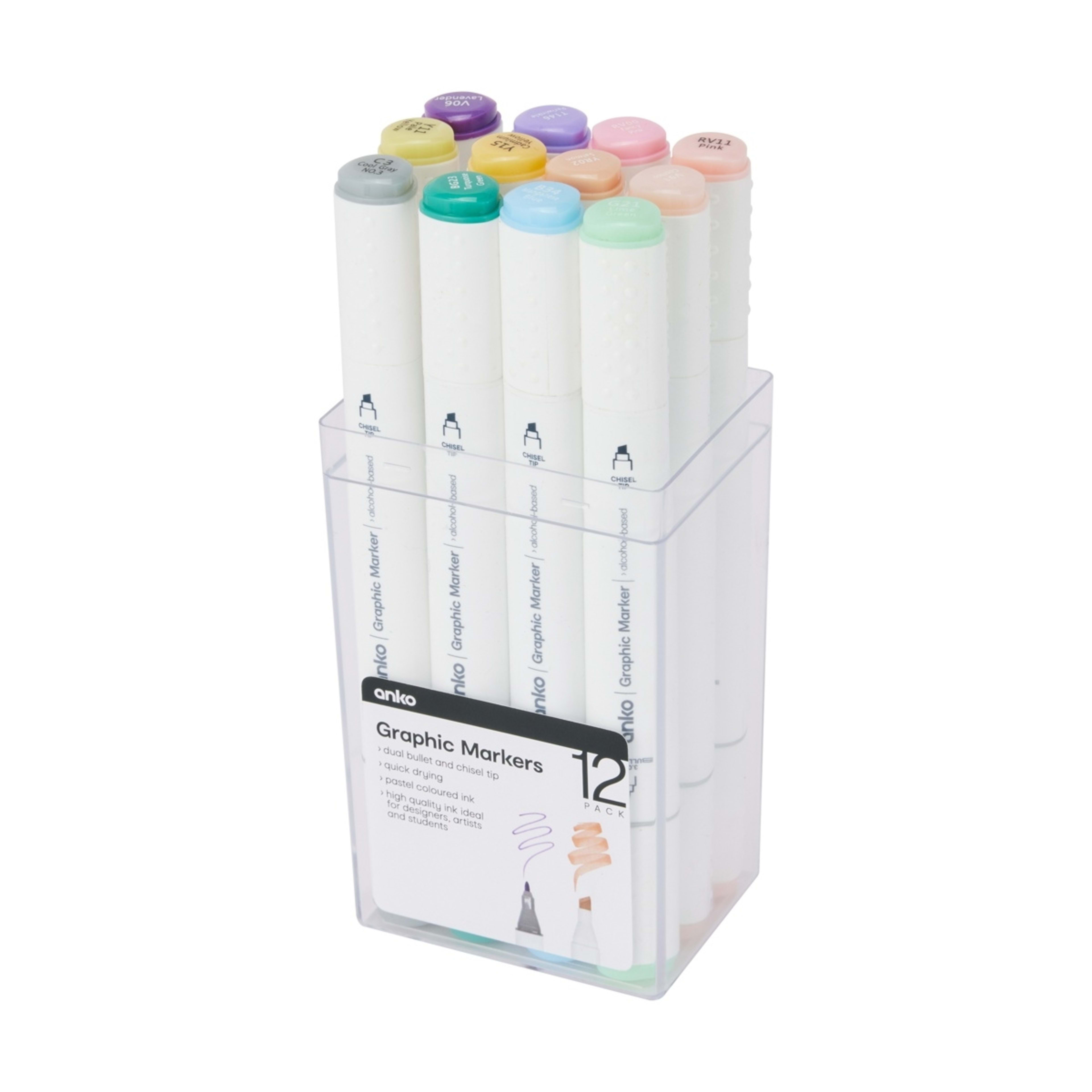 2 12 Pack Dual Tip Graphic Markers - Pastel, 2 of 8