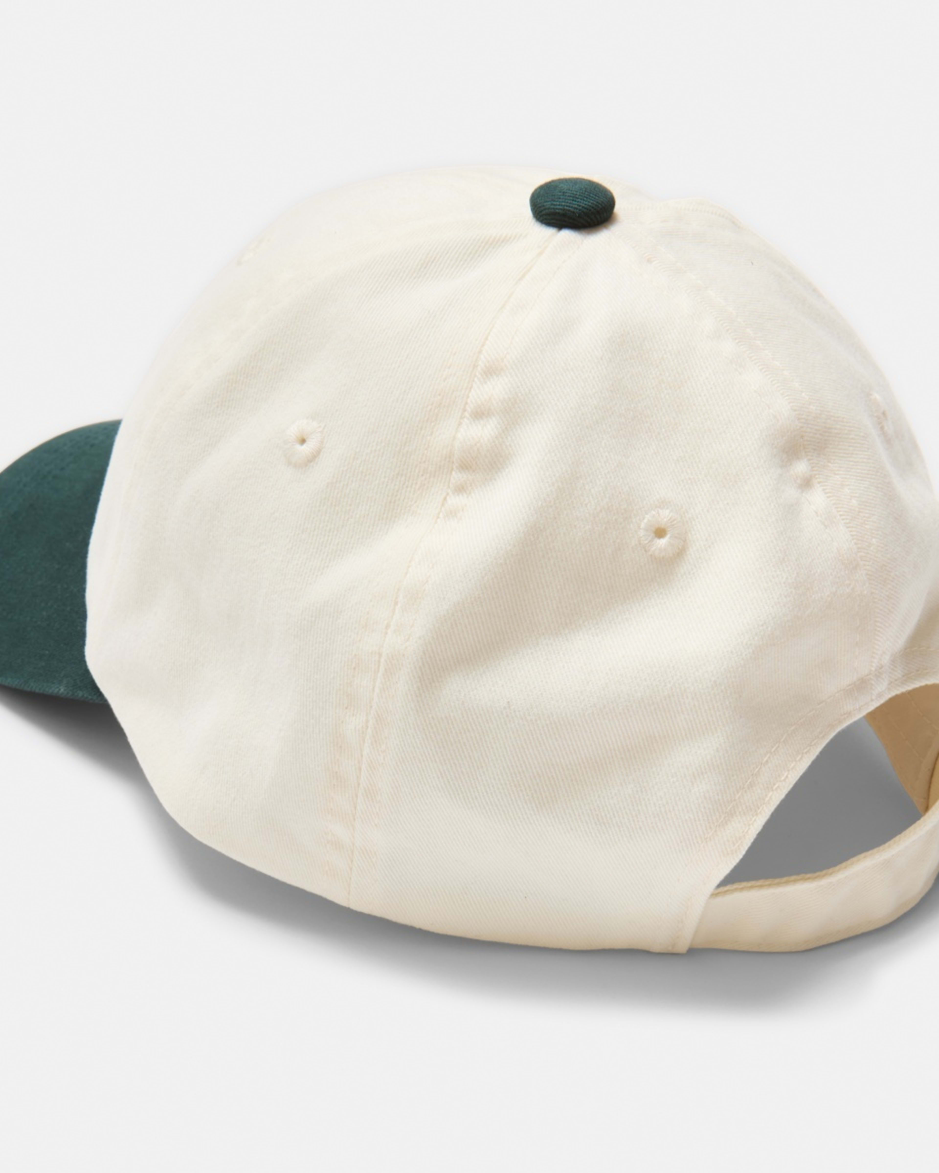 2 Unstructured Baseball Cap WHITE GREEN CAP, 2 of 4