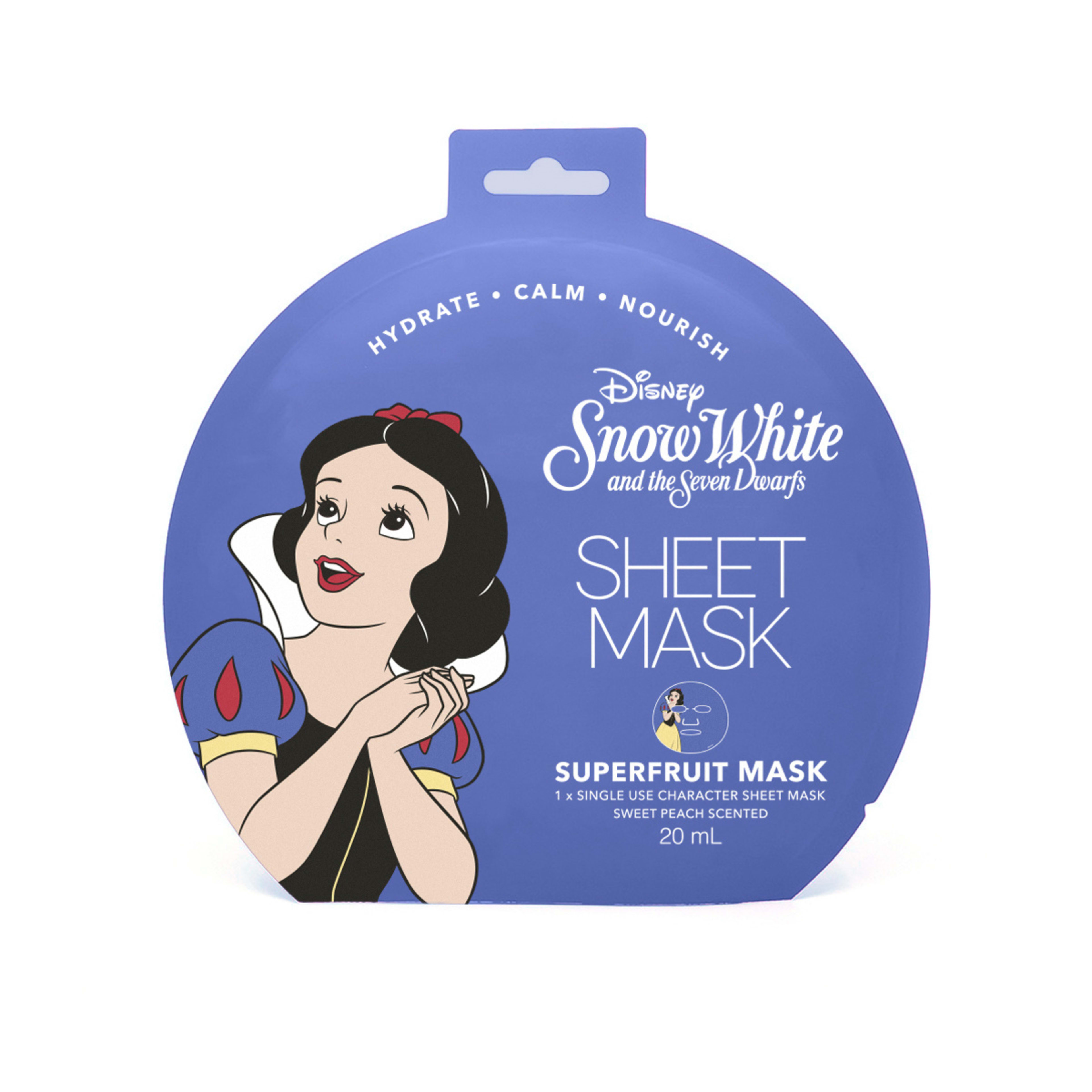 1 Disney Snow White and the Seven Dwarfs Superfruit Sheet Mask 20ml - Sweet Peach Scented