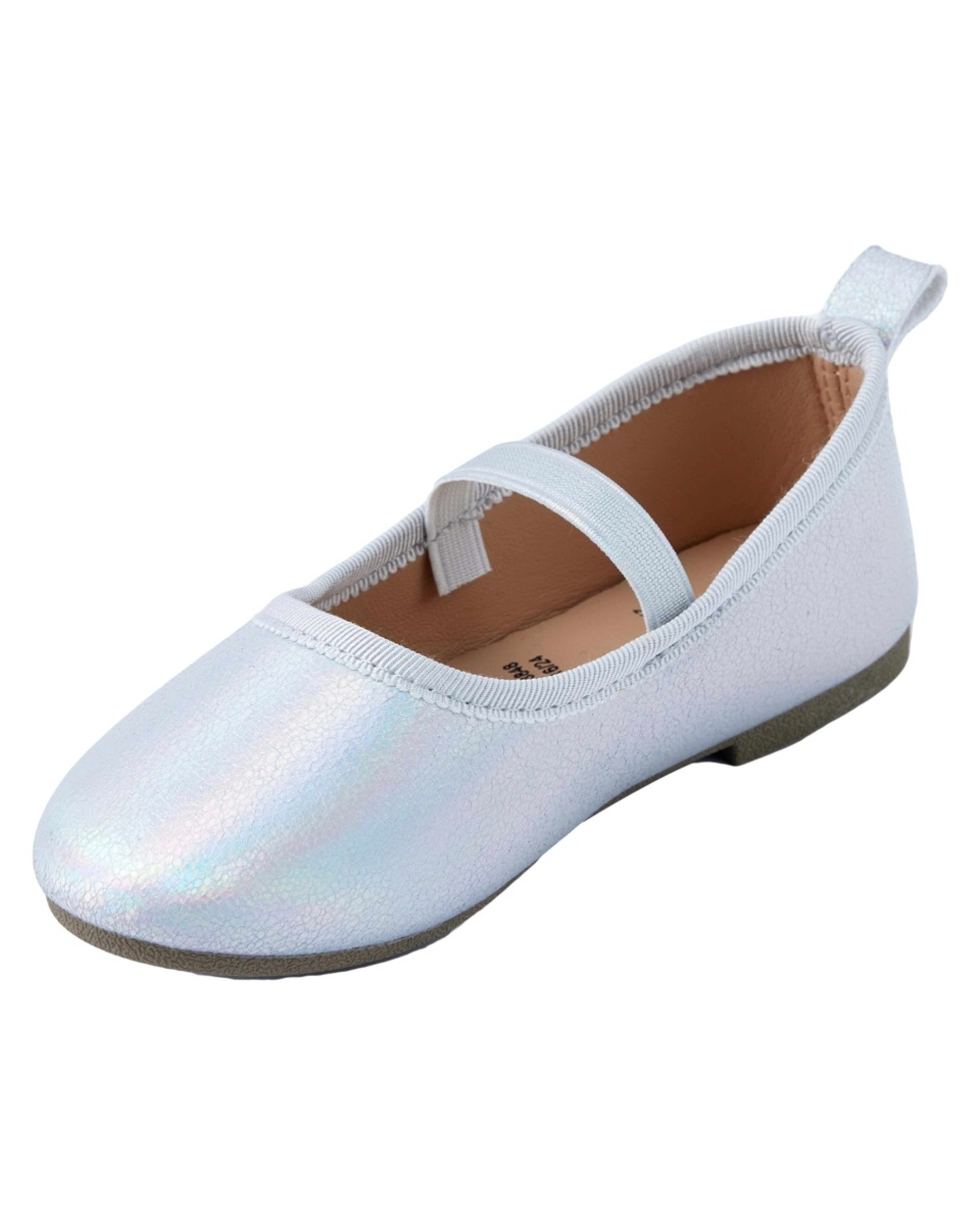 3 Junior Glitter Flats Irridsilvr, 3 of 5