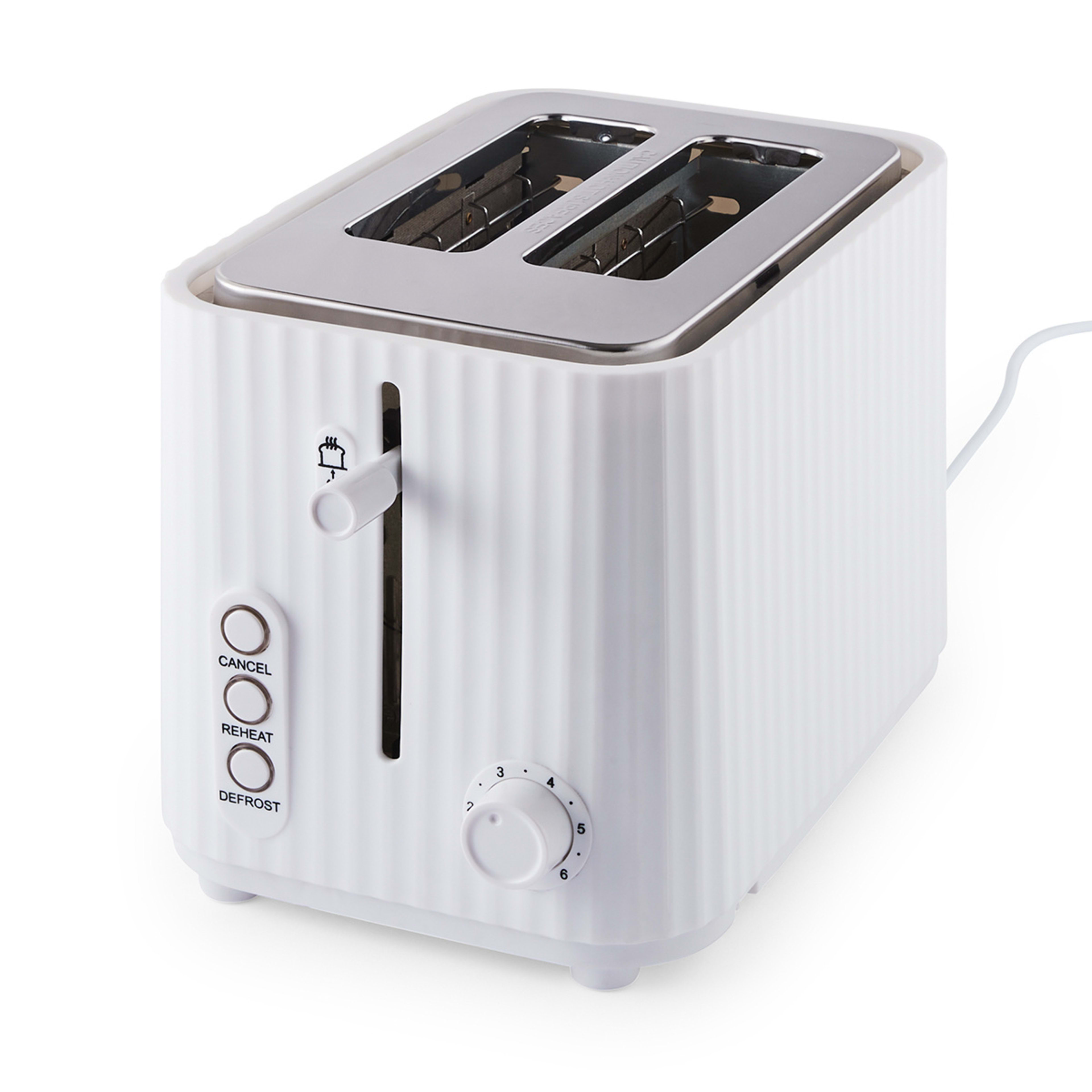 2 Slice Fluted Toaster White Kmart