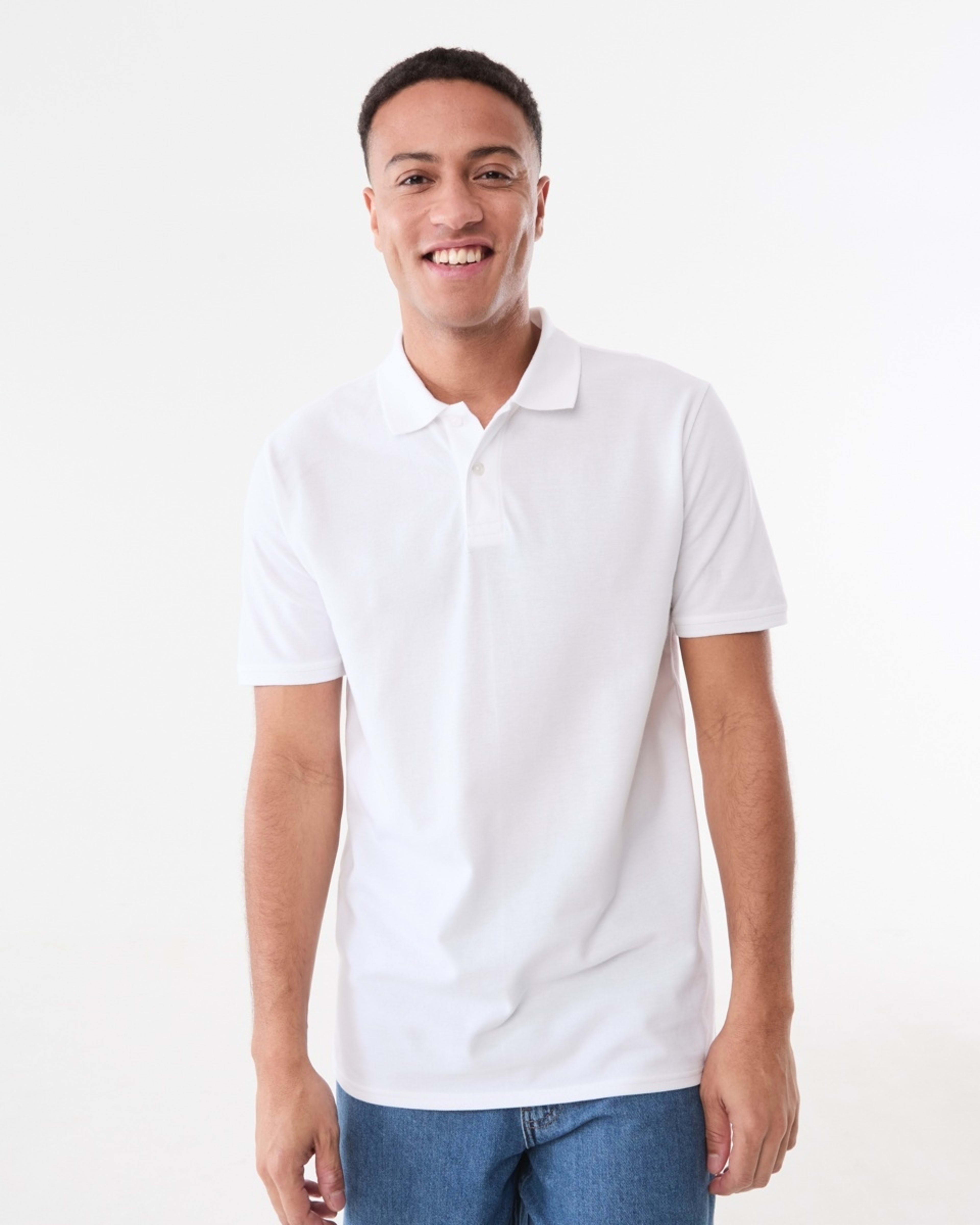 1 Basic Pique Polo WHITE, 1 of 8