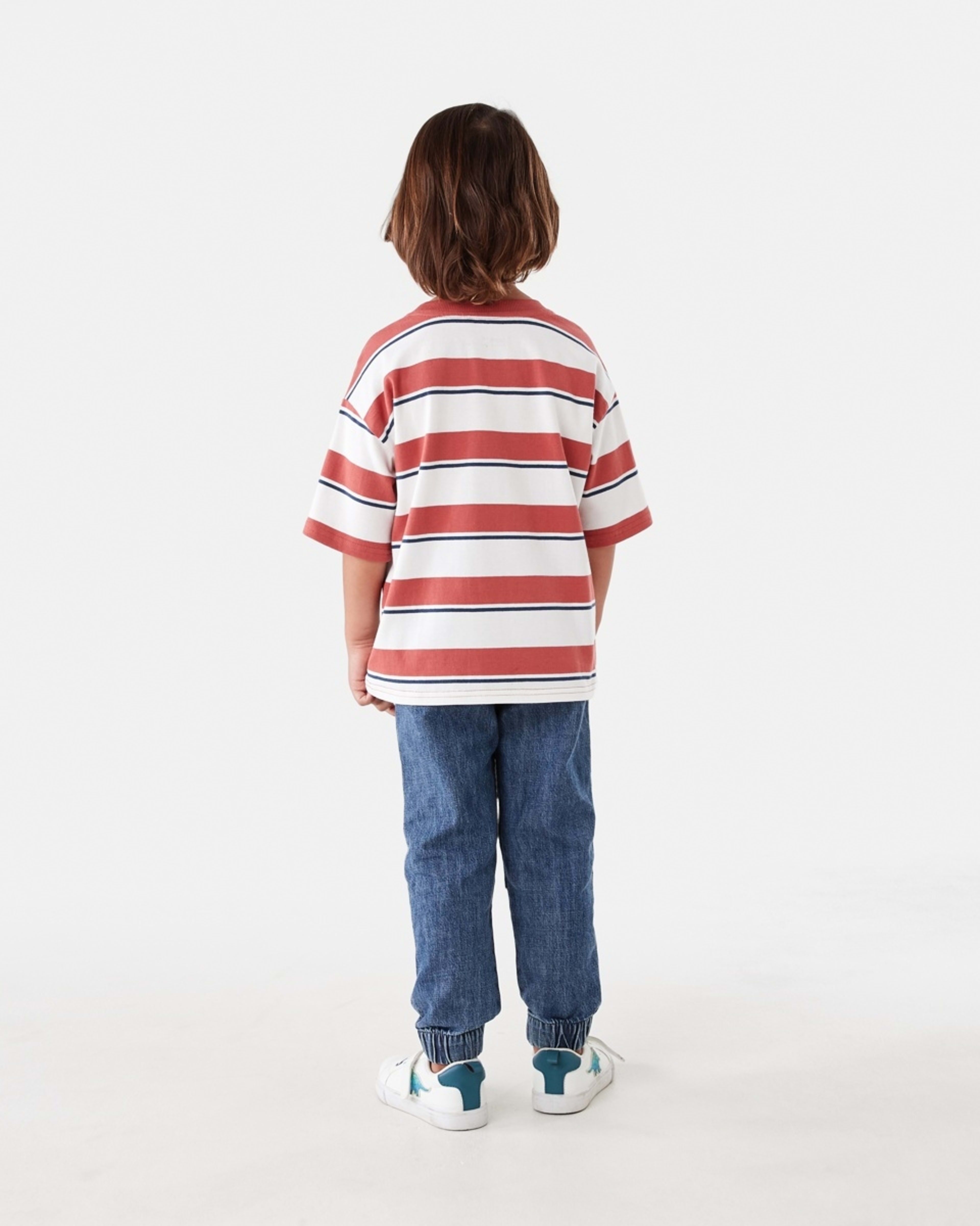 7 Oversized Stripe T-shirt North Stripe Washed Red, 7 of 9
