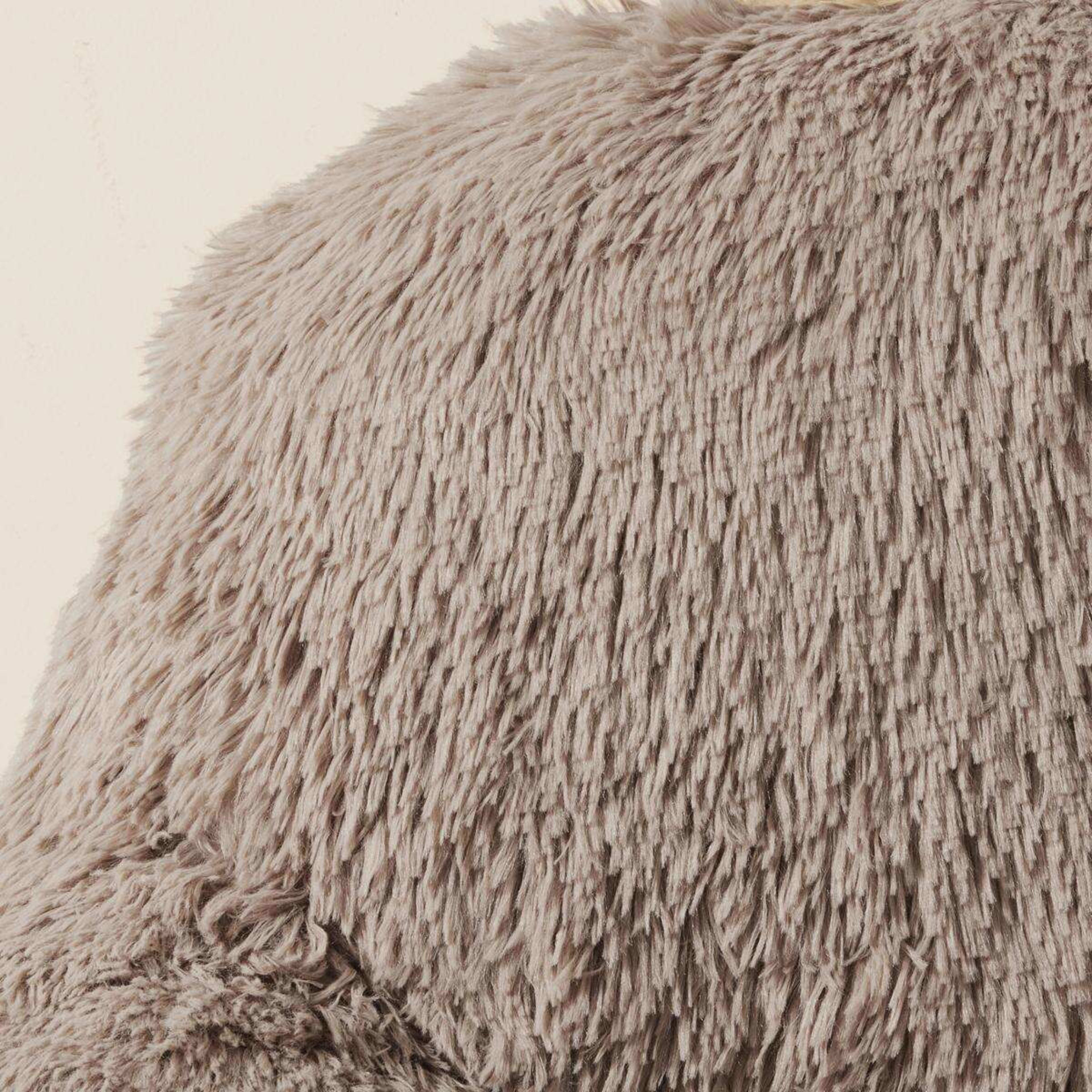 5 Faux Fur Taupe Expanding Chair, 5 of 6