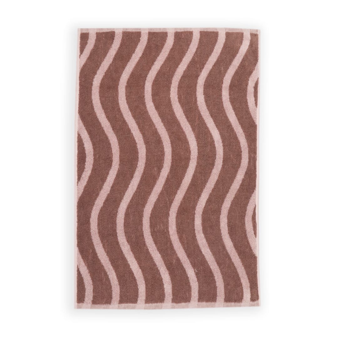 Wave Cotton Hand Towel Tan Kmart