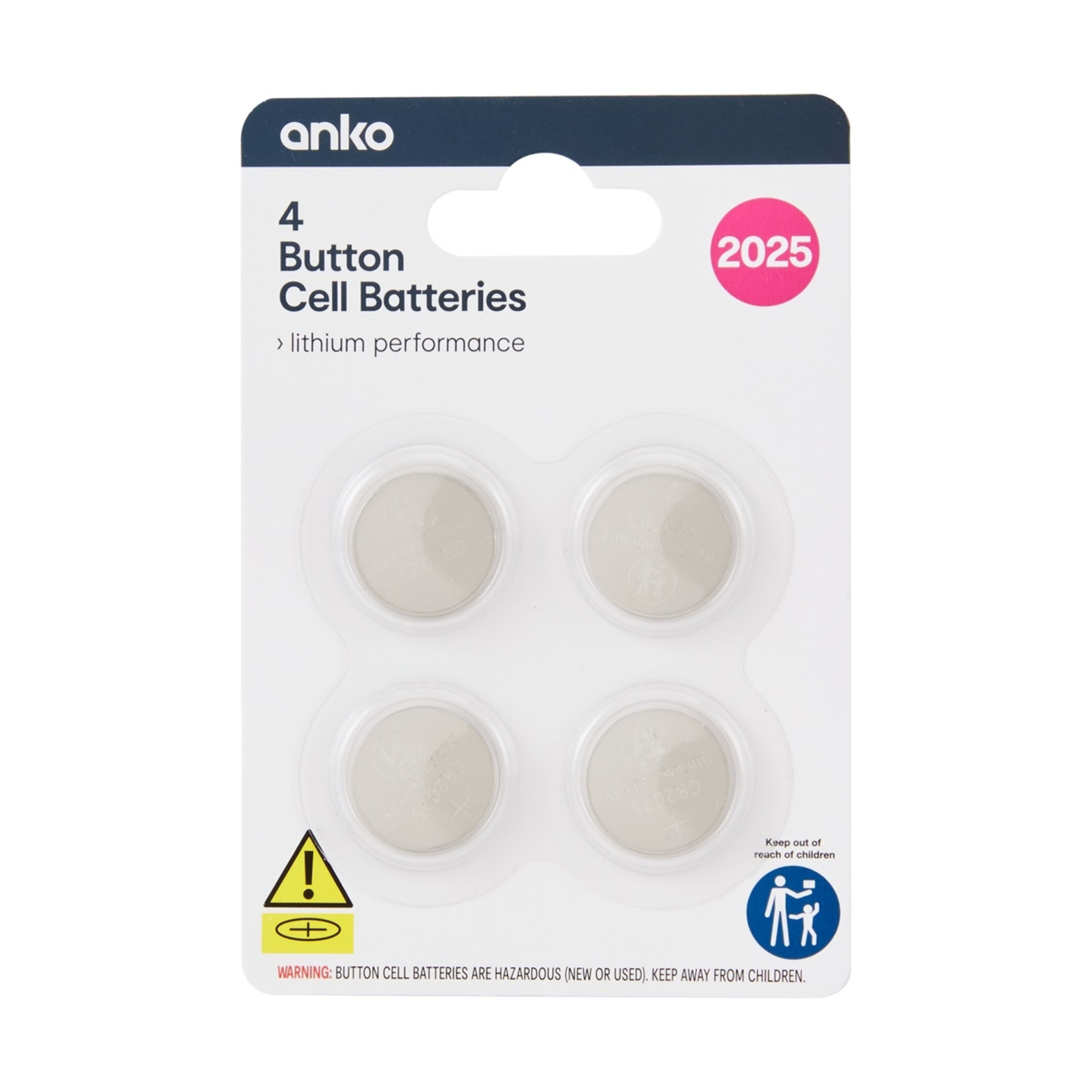 1 4 Pack Button Cell Batteries - CR2025