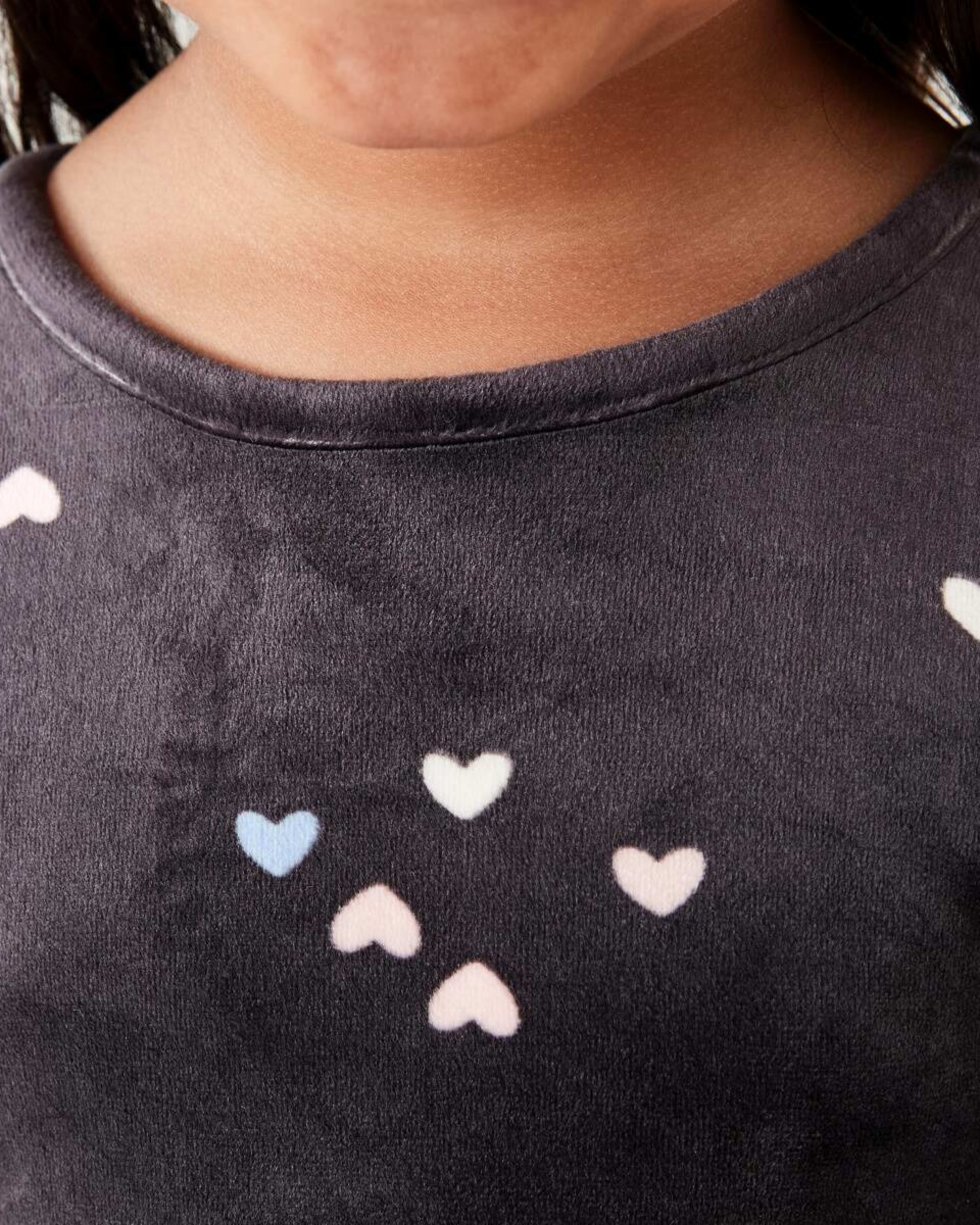 3 Long Sleeve Velour Tier Dress Hearts, 3 of 9
