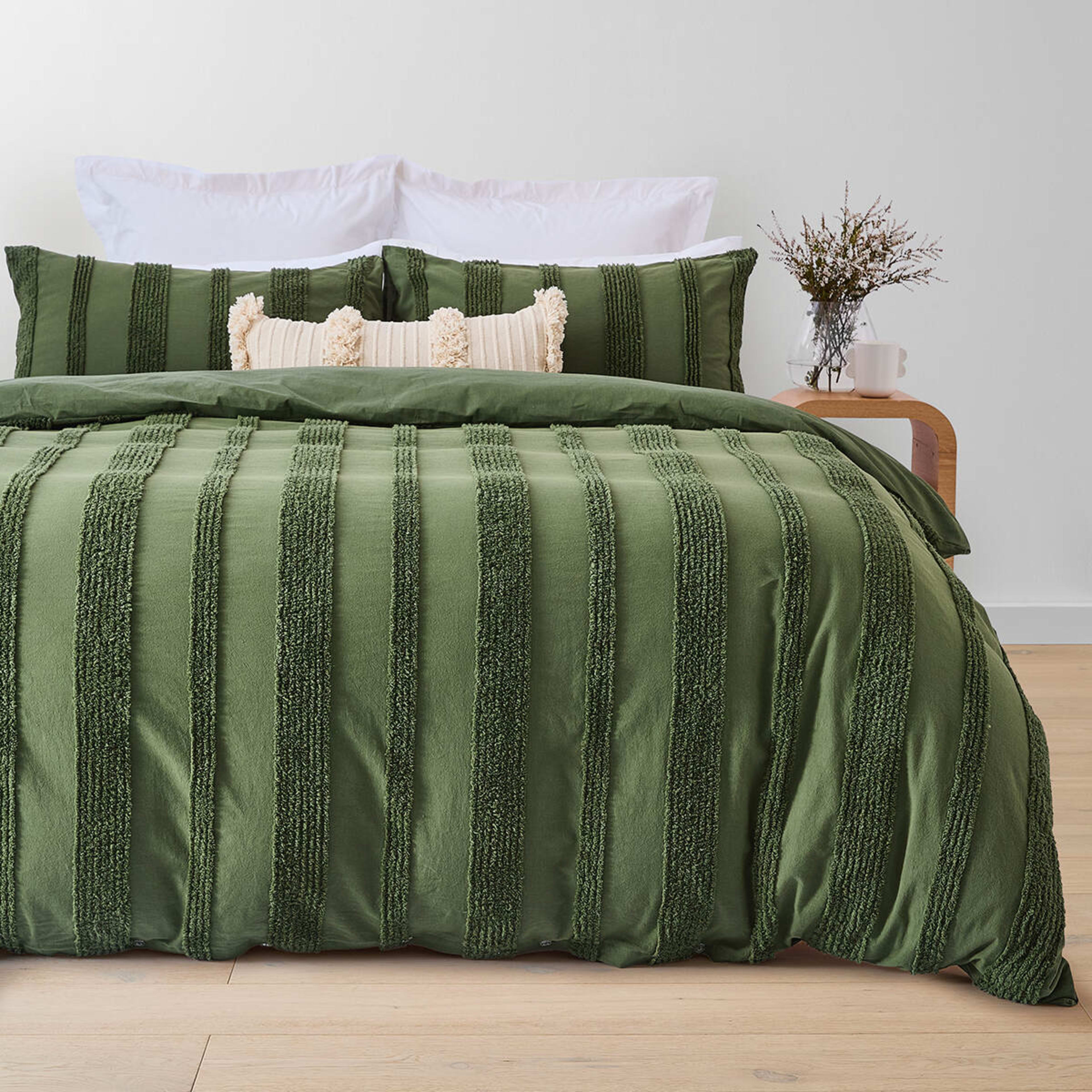 1 Willow Cotton Quilt Cover Set - Queen Bed, Forest