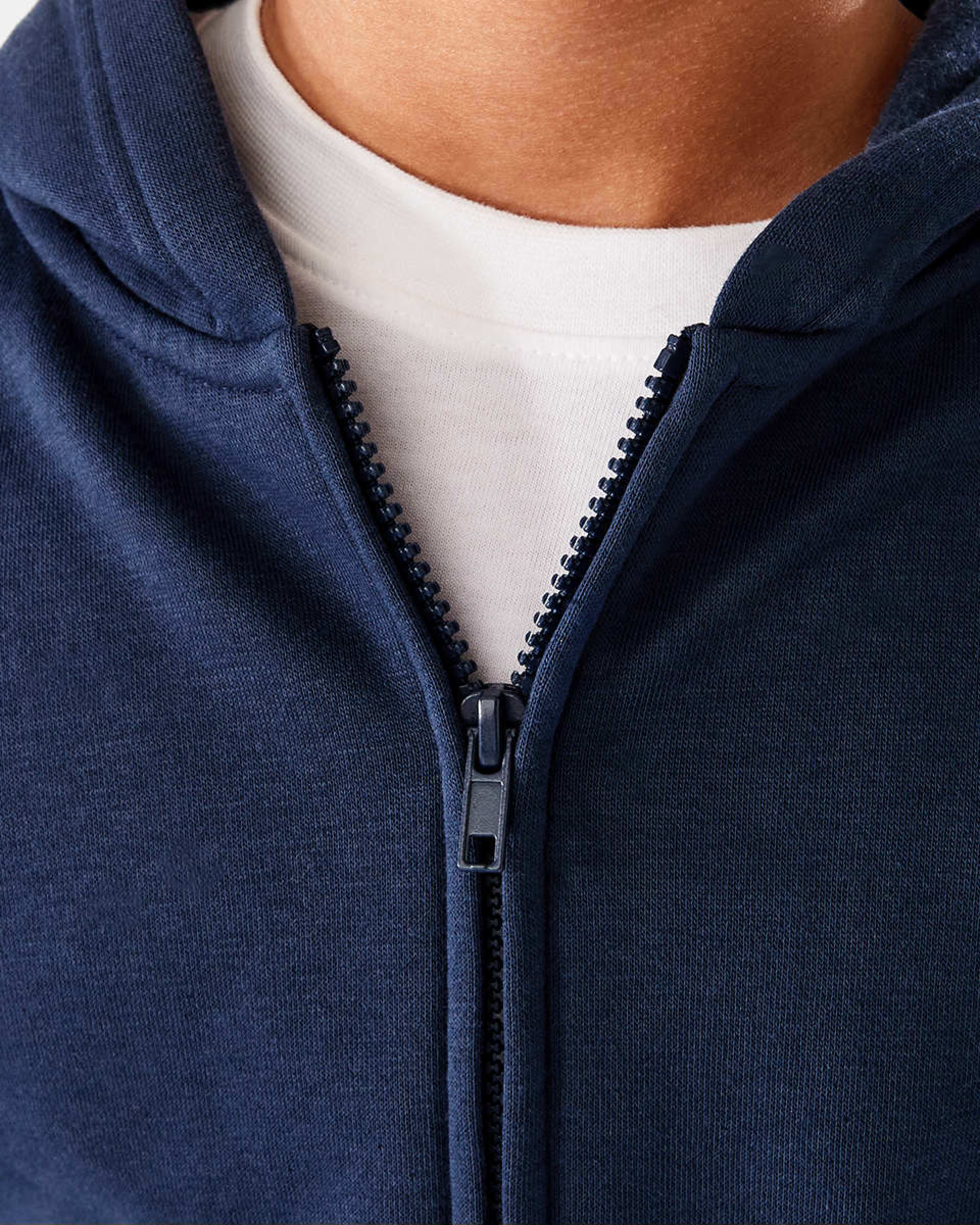 5 Basic Zip Through Hoodie Dress Blue, 5 of 10