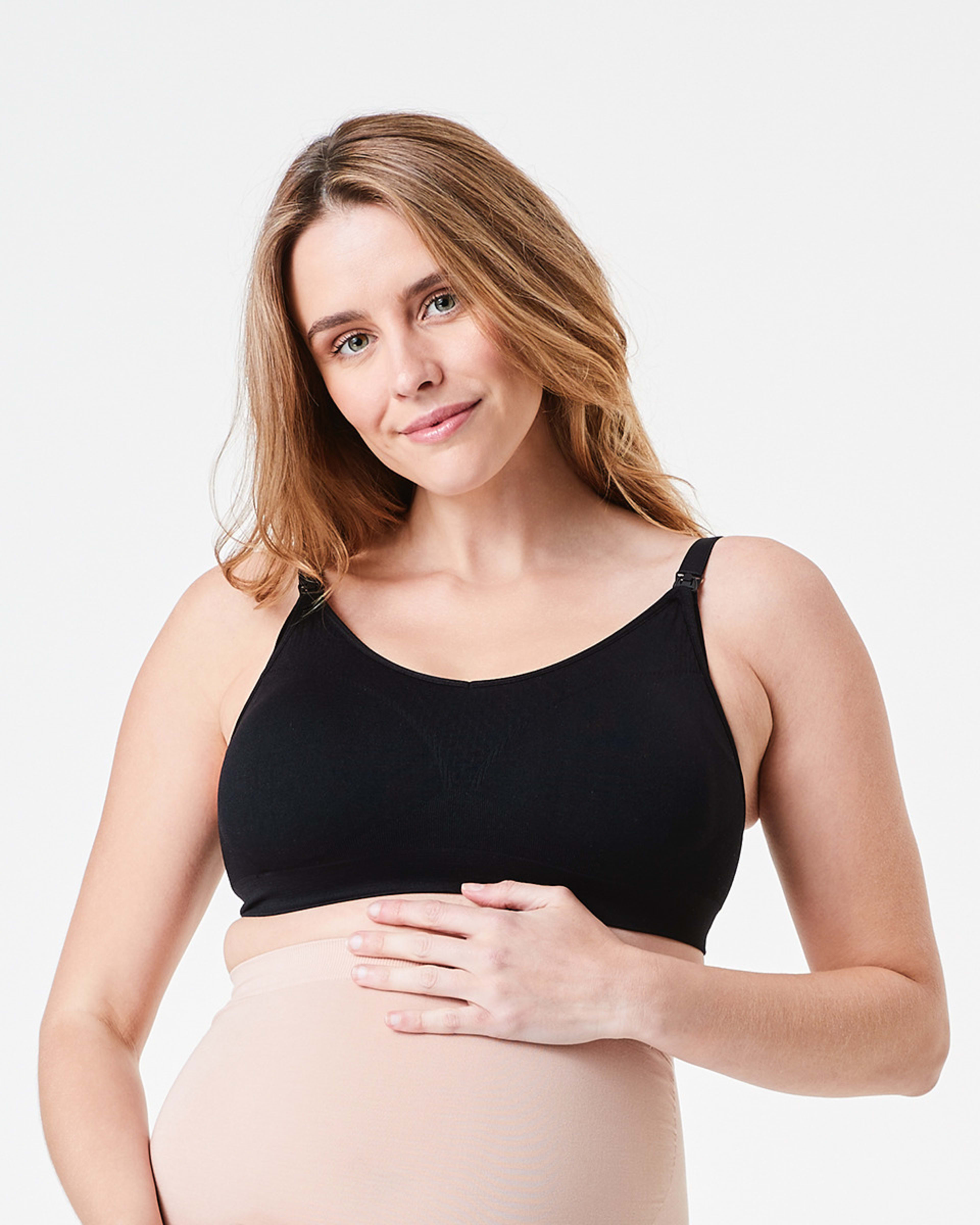 3 2 Pack Maternity Wirefree Seamfree Crop BLACK, GREY, 3 of 9