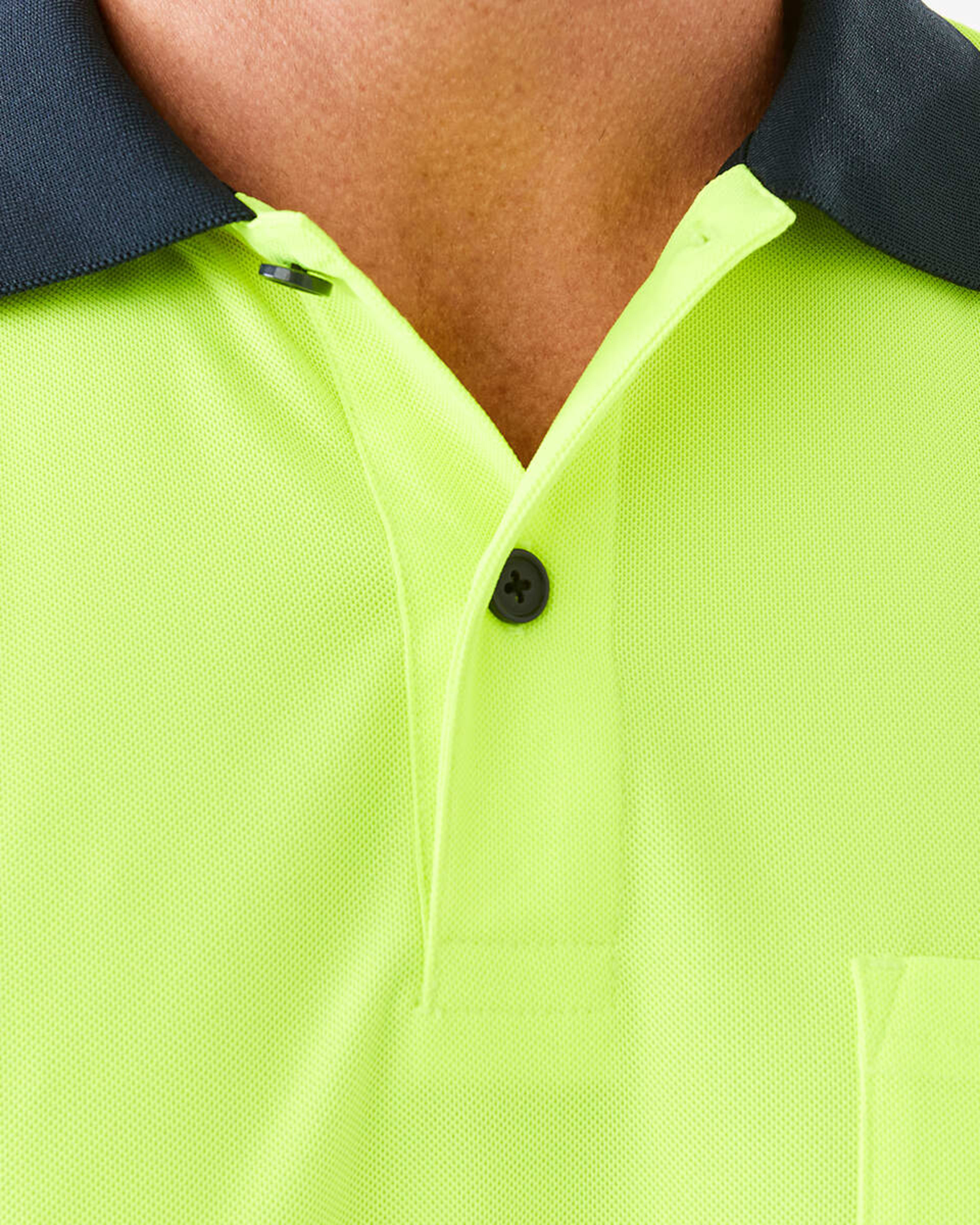 5 Workwear Short Sleeve Hi-Visibility Cool Polo Shirt FLURO YELLOW, 5 of 7