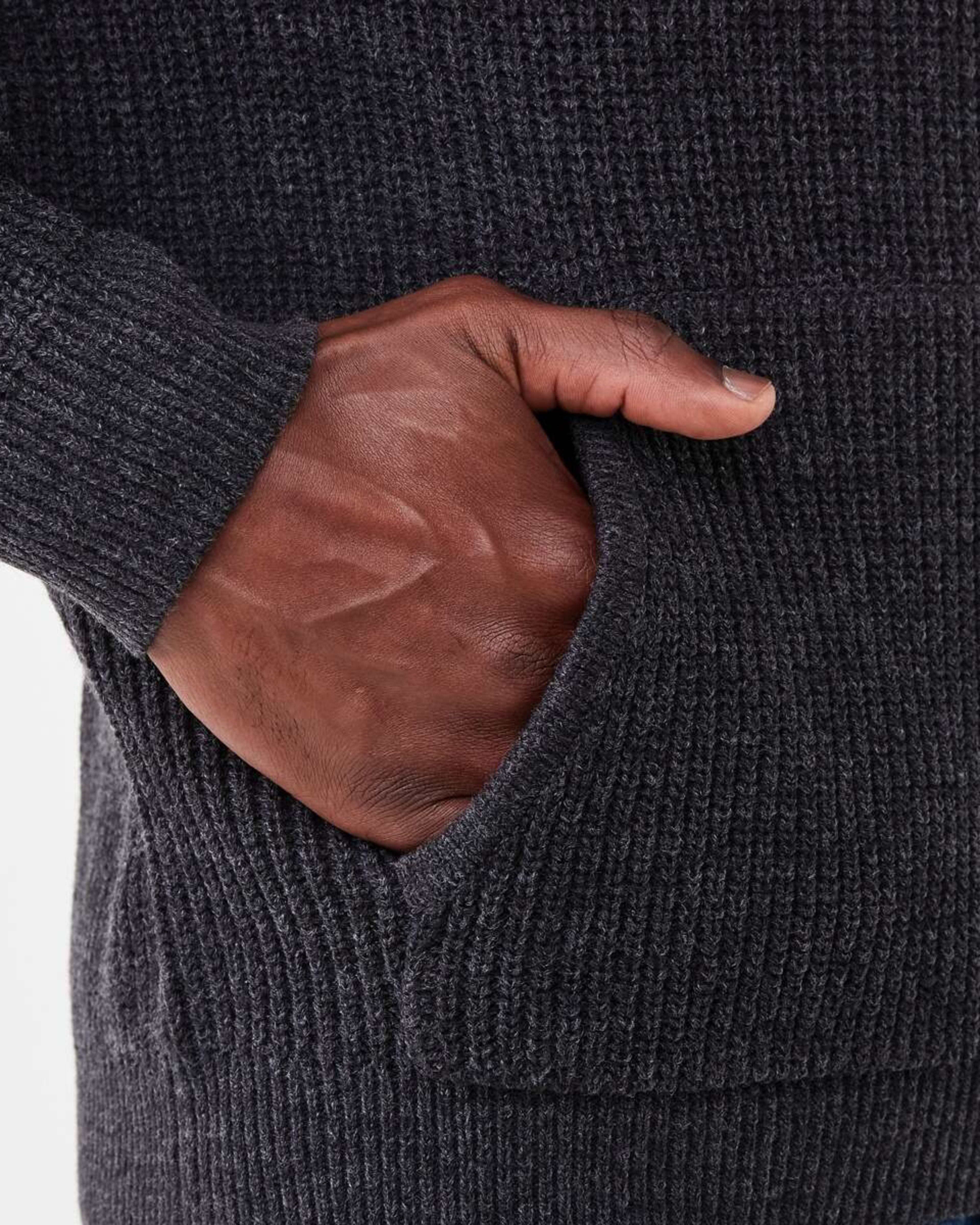 6 Hooded Knit Pullover Black Marle, 6 of 6