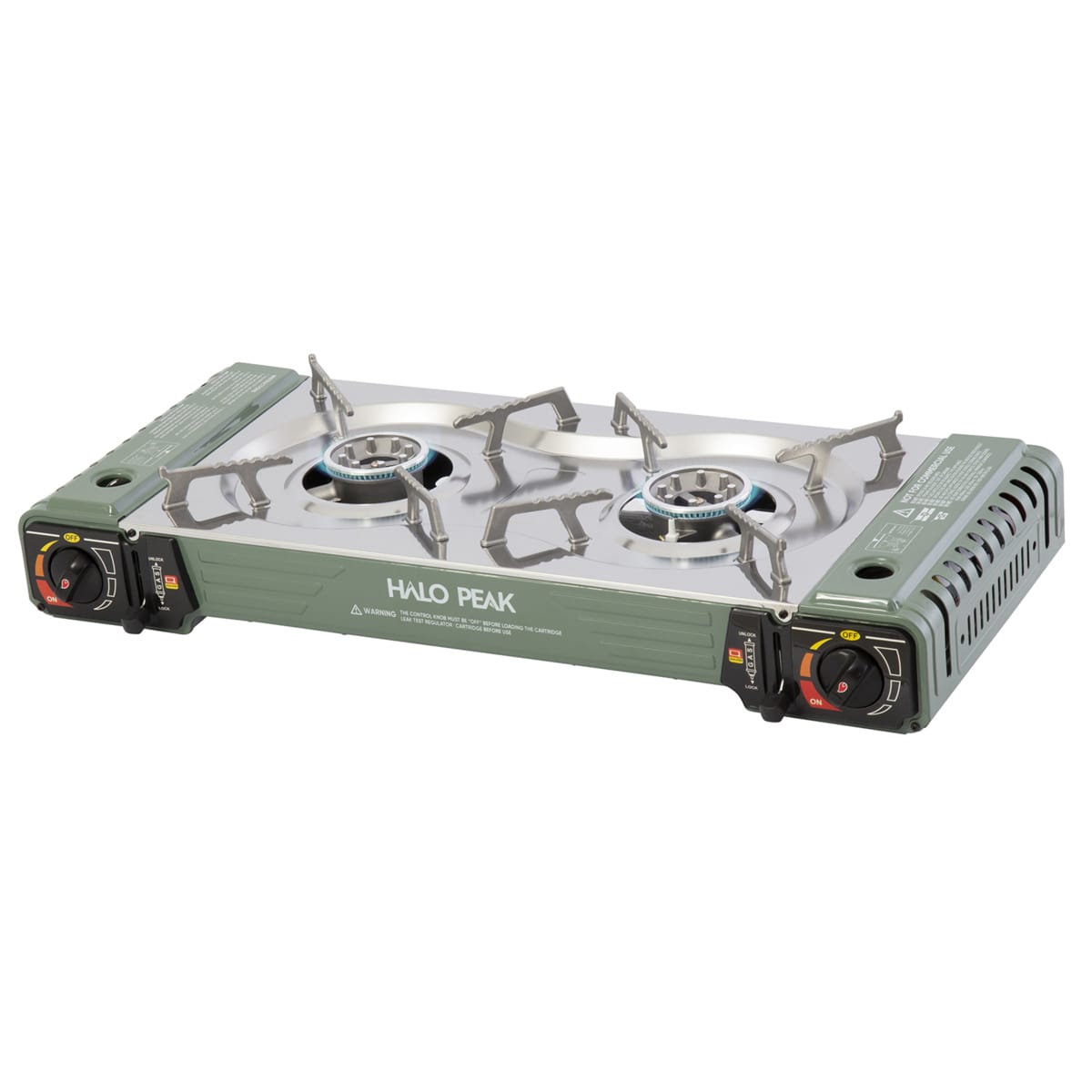 Halo Peak Butane Twin Burner Stove with Hotplate Kmart