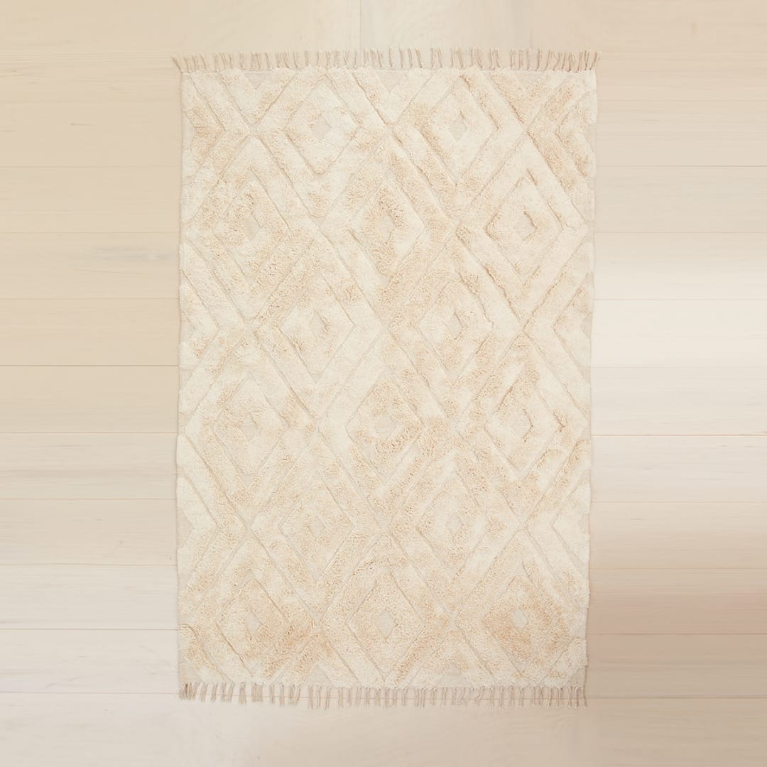 Tufted Rug Cream, Large 235cm x 160cm Kmart