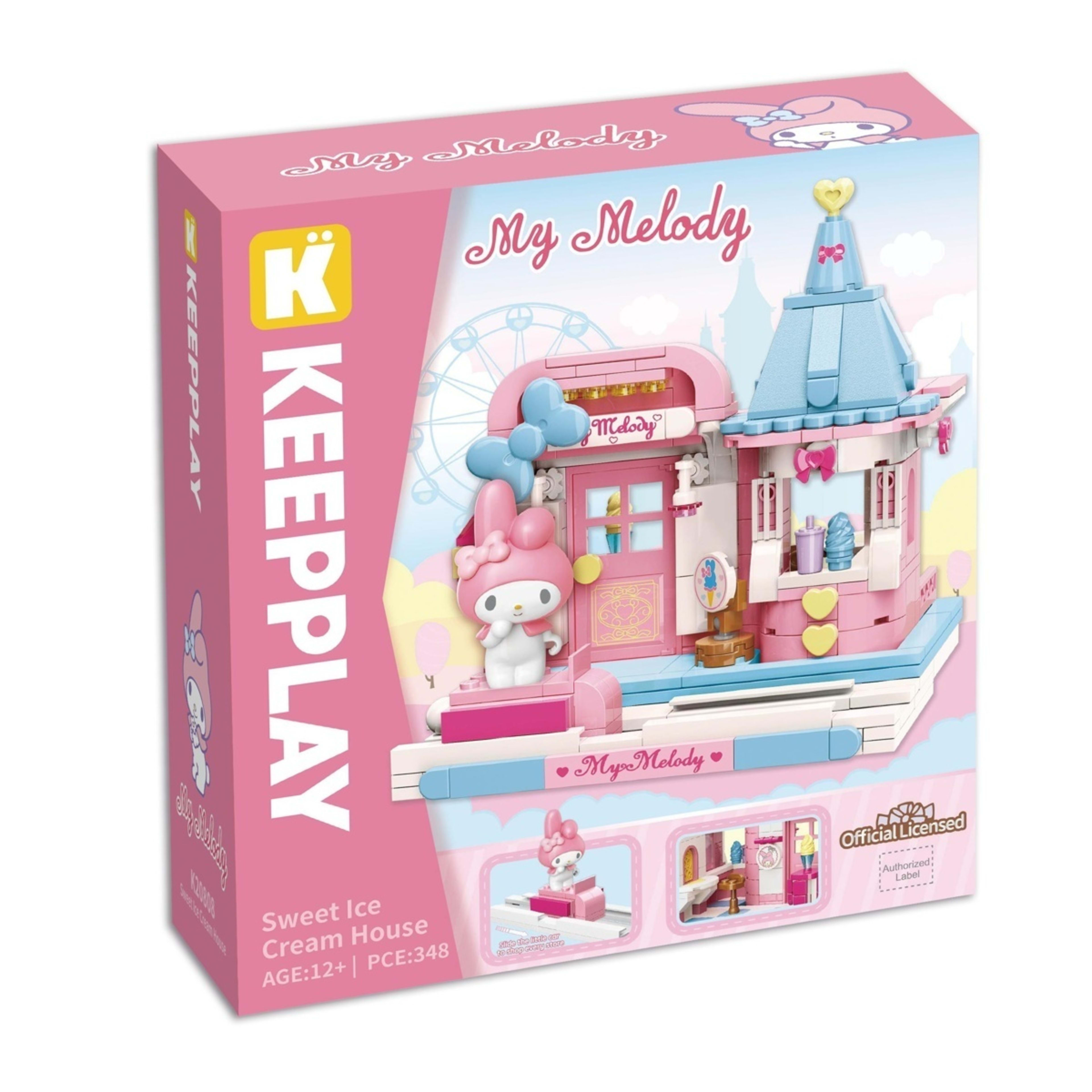 1 348 Piece Keepplay Hello Kitty My Melody Sweet Ice Cream House Playset, 1 of 6