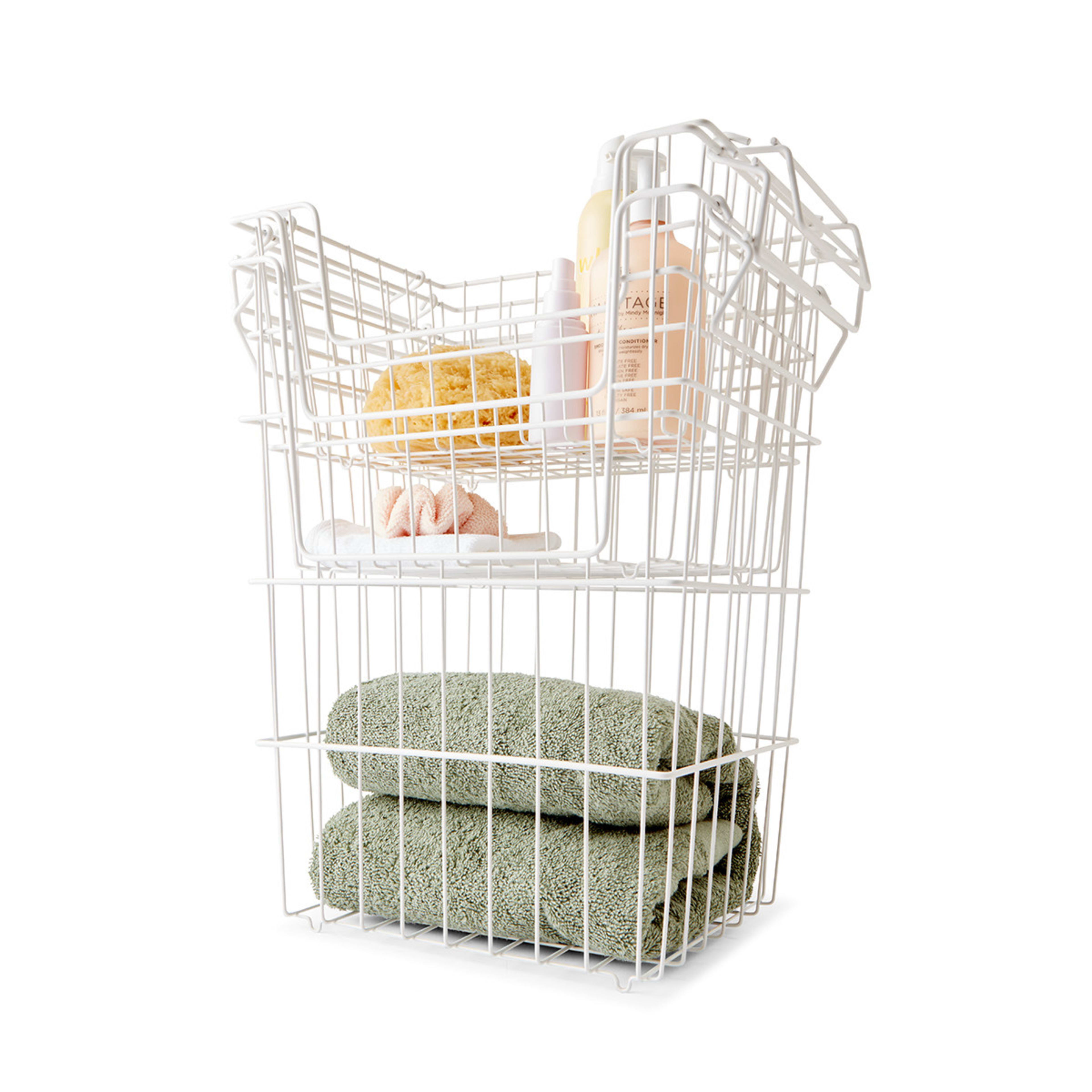 Set of 3 Nested Wire Baskets White Kmart